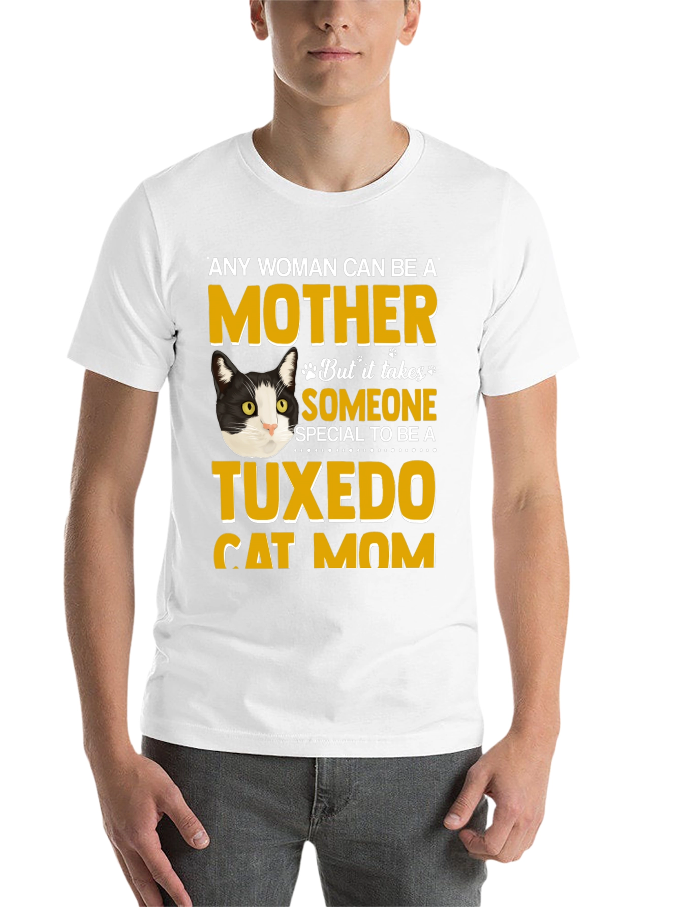 Black Tuxedo Cat Mom T-Shirt - Novelty Apparel view 14