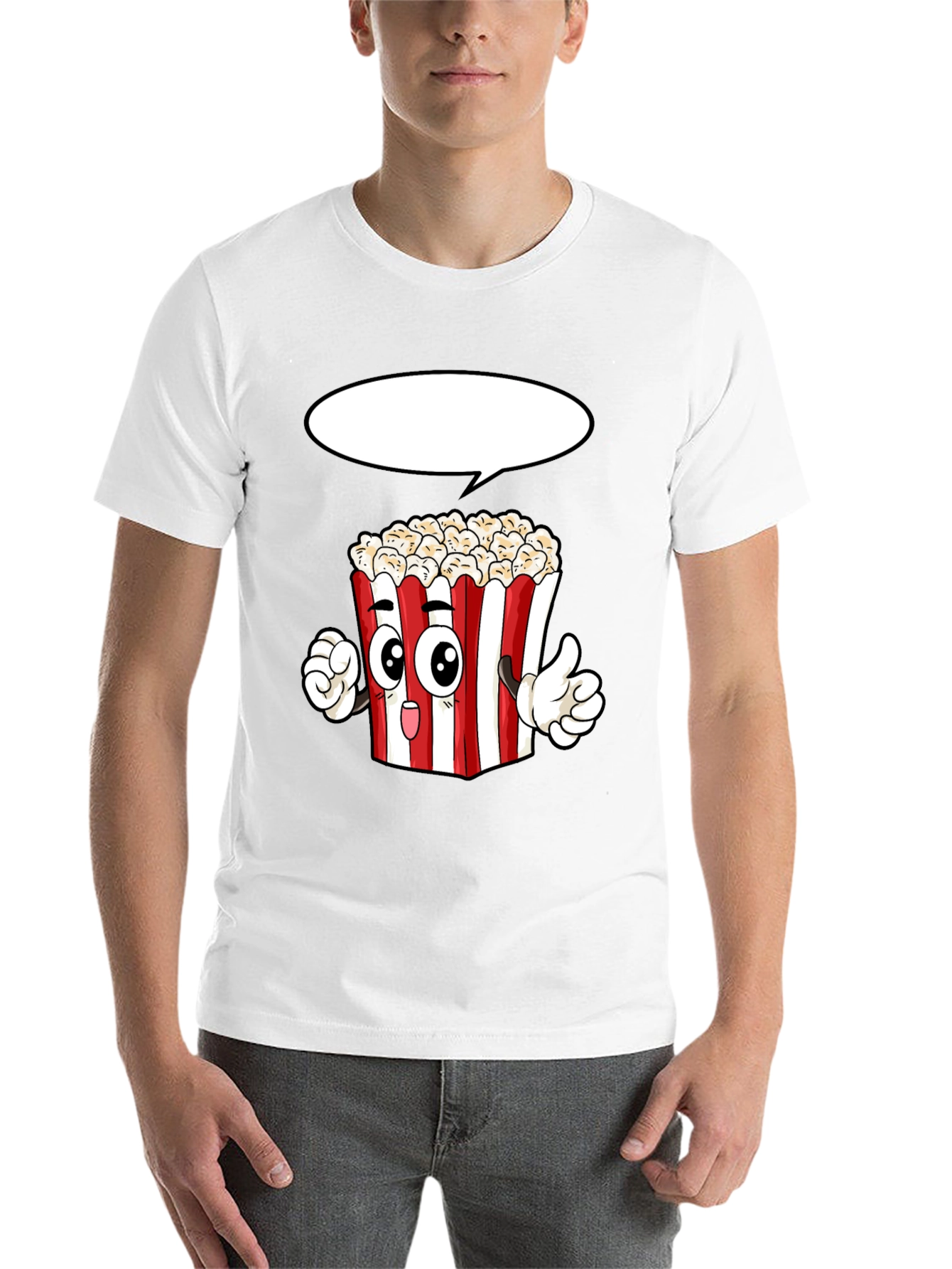 Black Popcorn Cartoon Graphic Novelty T-Shirt view 14