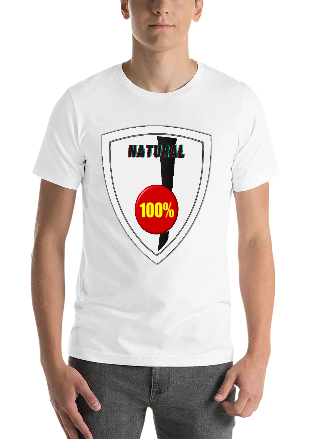 Natural 100% Graphic Tee - Stylish & Comfortable - 14
