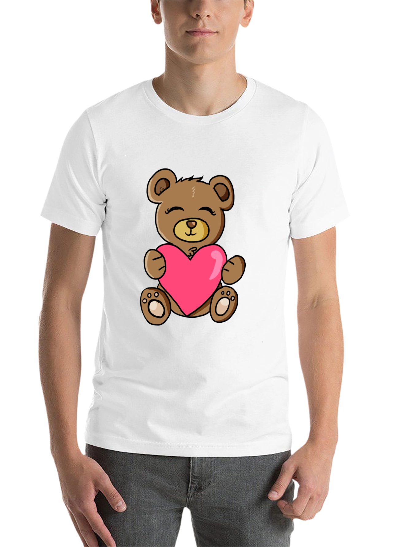 Black Teddy Bear Heart T-Shirt - Cute & Comfy! view 14