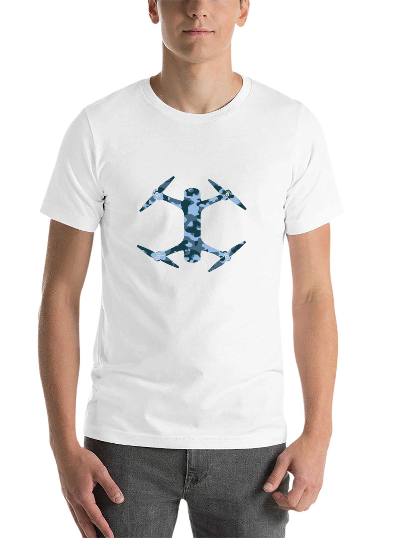 Camo Drone Graphic Black T-Shirt - 14