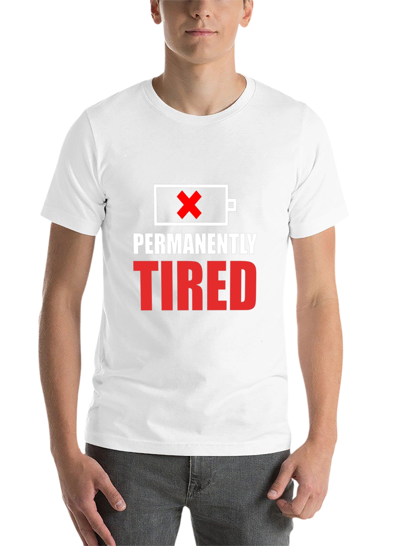 Black Permanently Tired Graphic Tee - Funny Slogan Shirt view 14