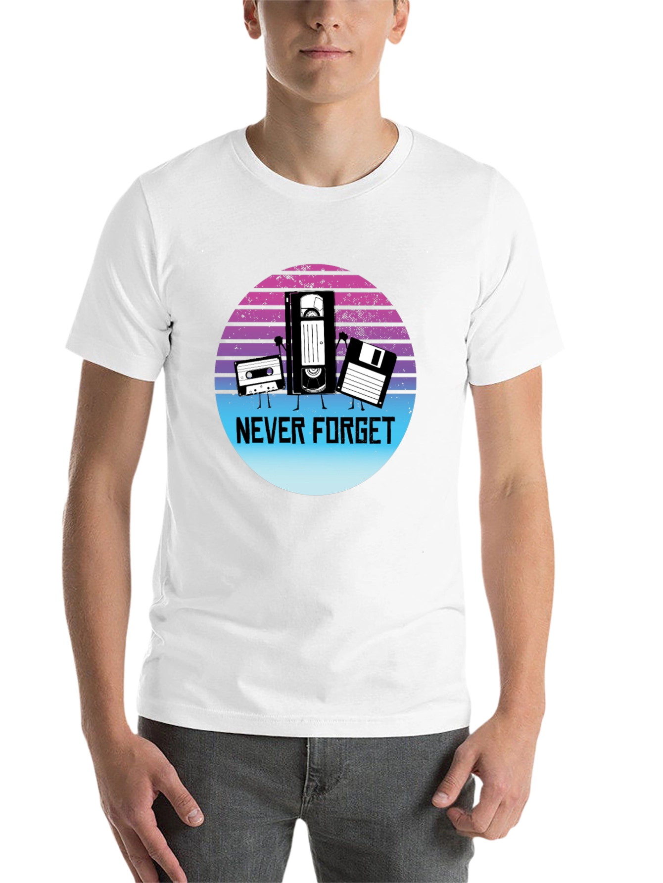 Black Retro "Never Forget" Graphic T-Shirt view 14