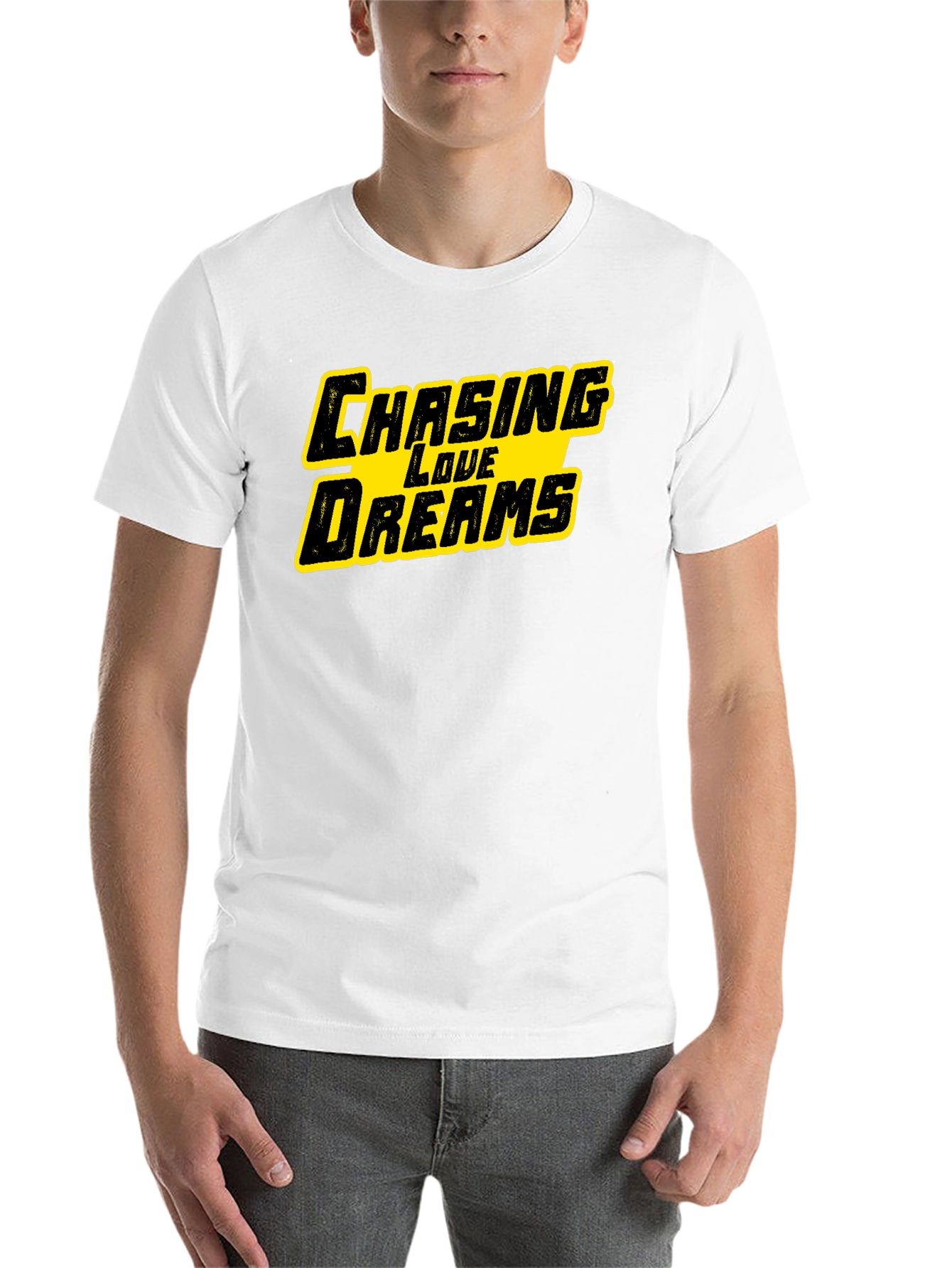 Black Chasing Love Dreams Graphic Black T-Shirt view 14