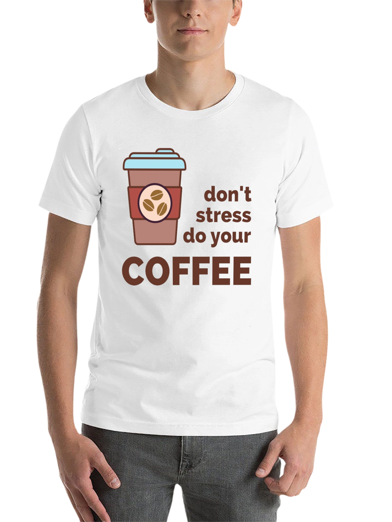 Black Don't Stress Do Coffee Black T-Shirt view 14