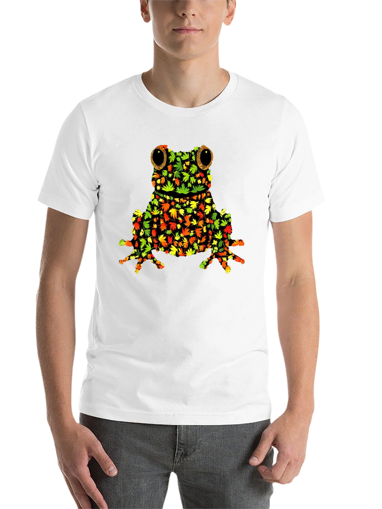 Black Frog Leaf Graphic T-Shirt - Nature Inspired Tee view 14
