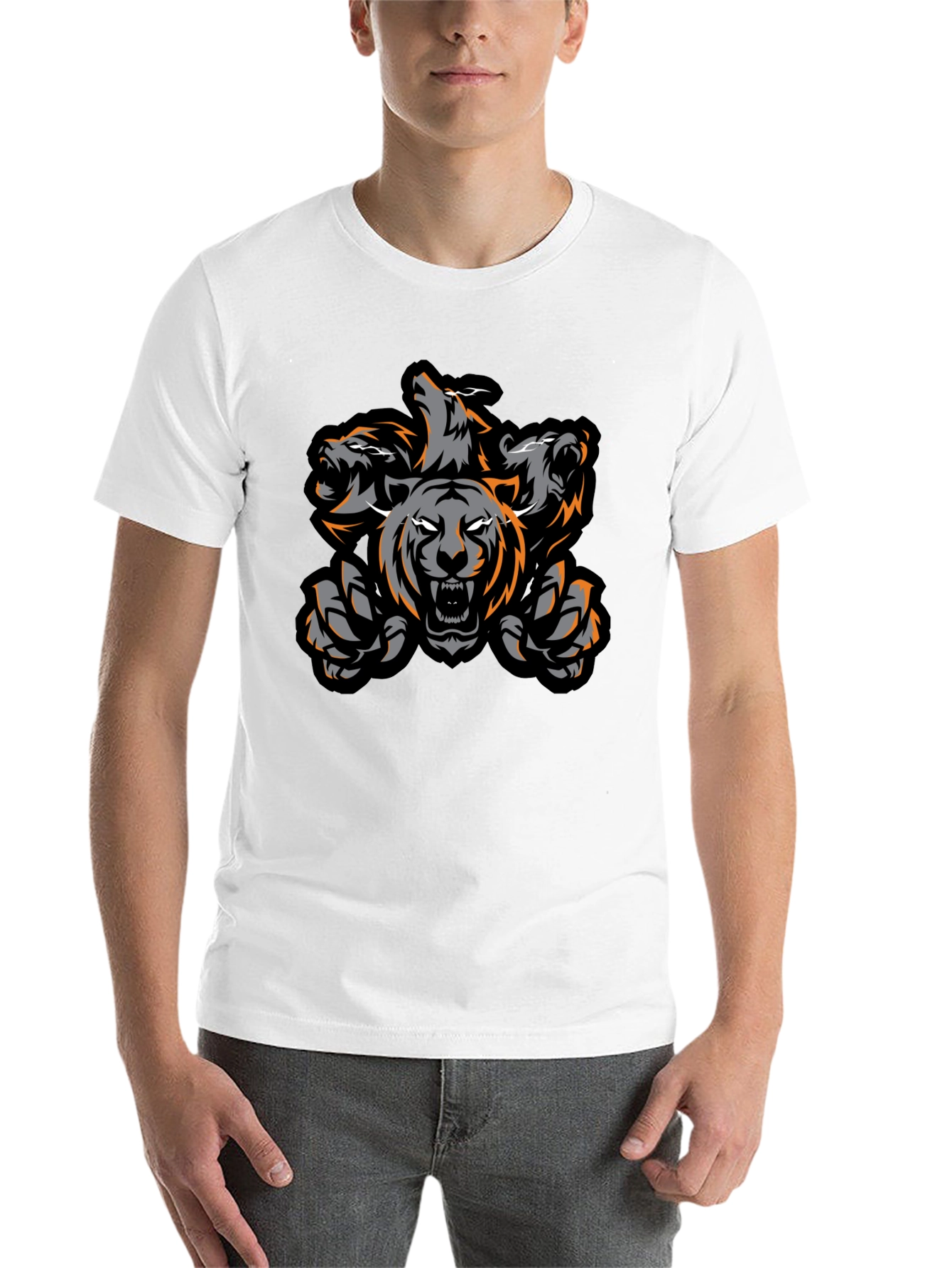 Black Three-Headed Tiger Graphic Tee - Black view 14