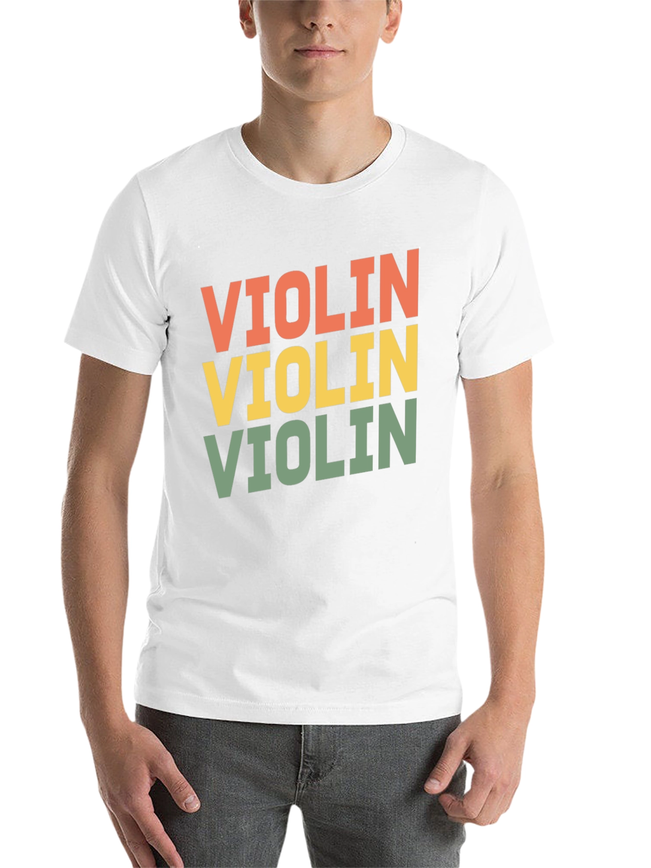 Black Retro Violin Graphic Tee view 14