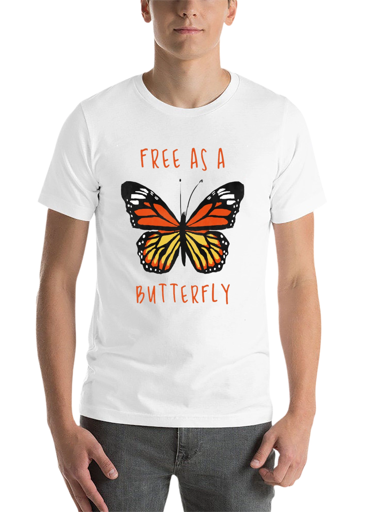 Black Free As A Butterfly Graphic T-Shirt view 14