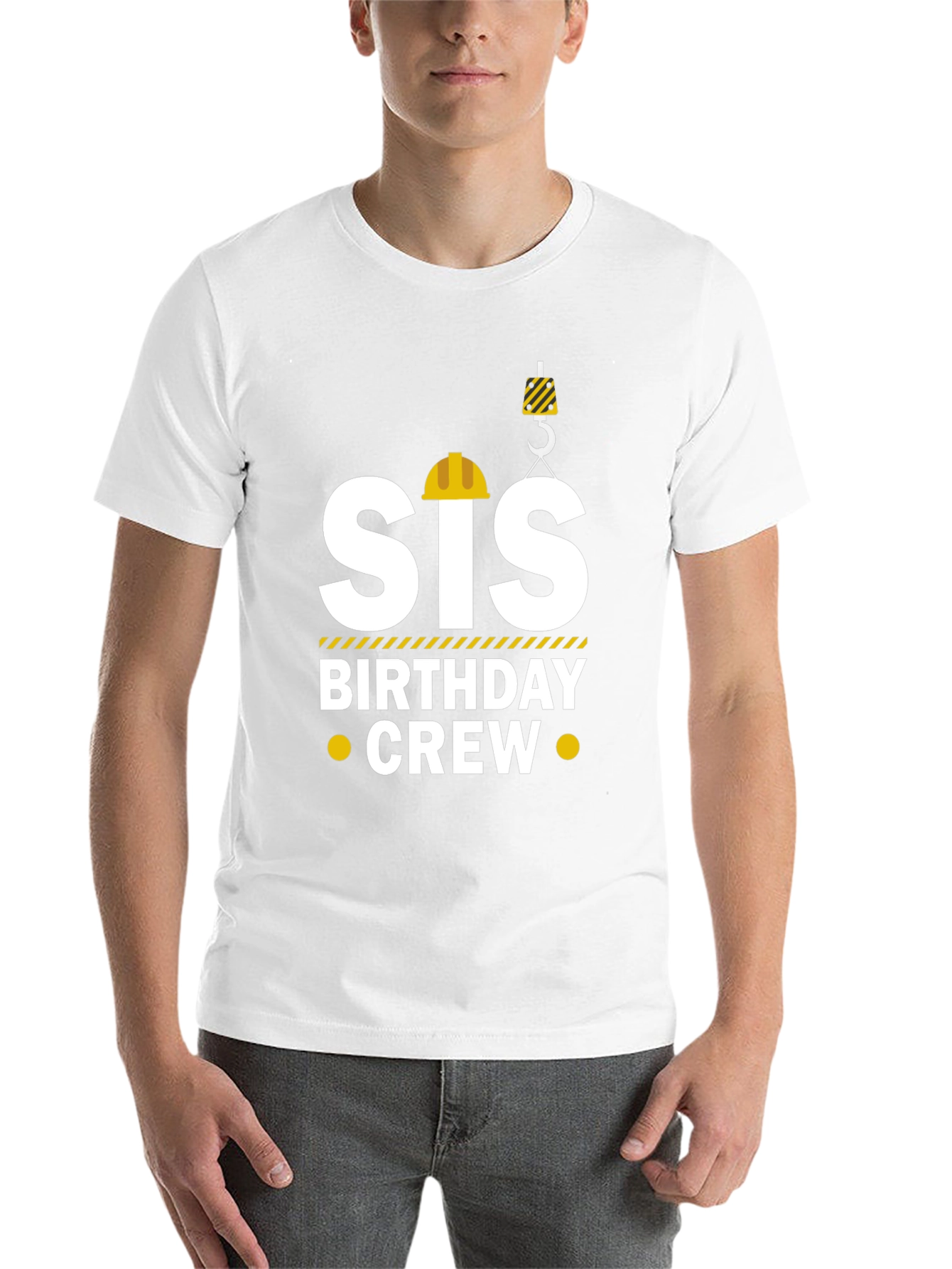 Black Sis Birthday Crew T-Shirt - Construction Theme view 14