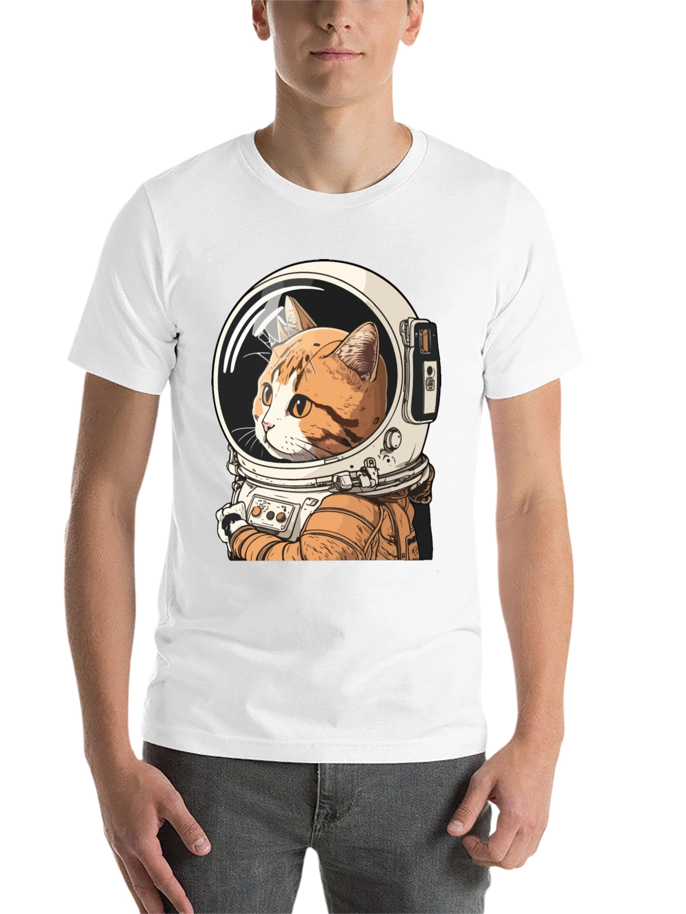 Black Cat Astronaut Graphic T-Shirt view 14