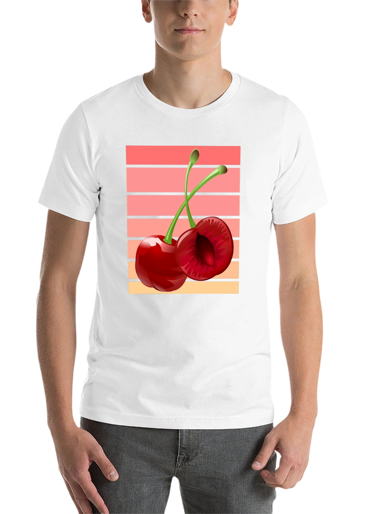 Black Retro Cherry Graphic Black T-Shirt view 14