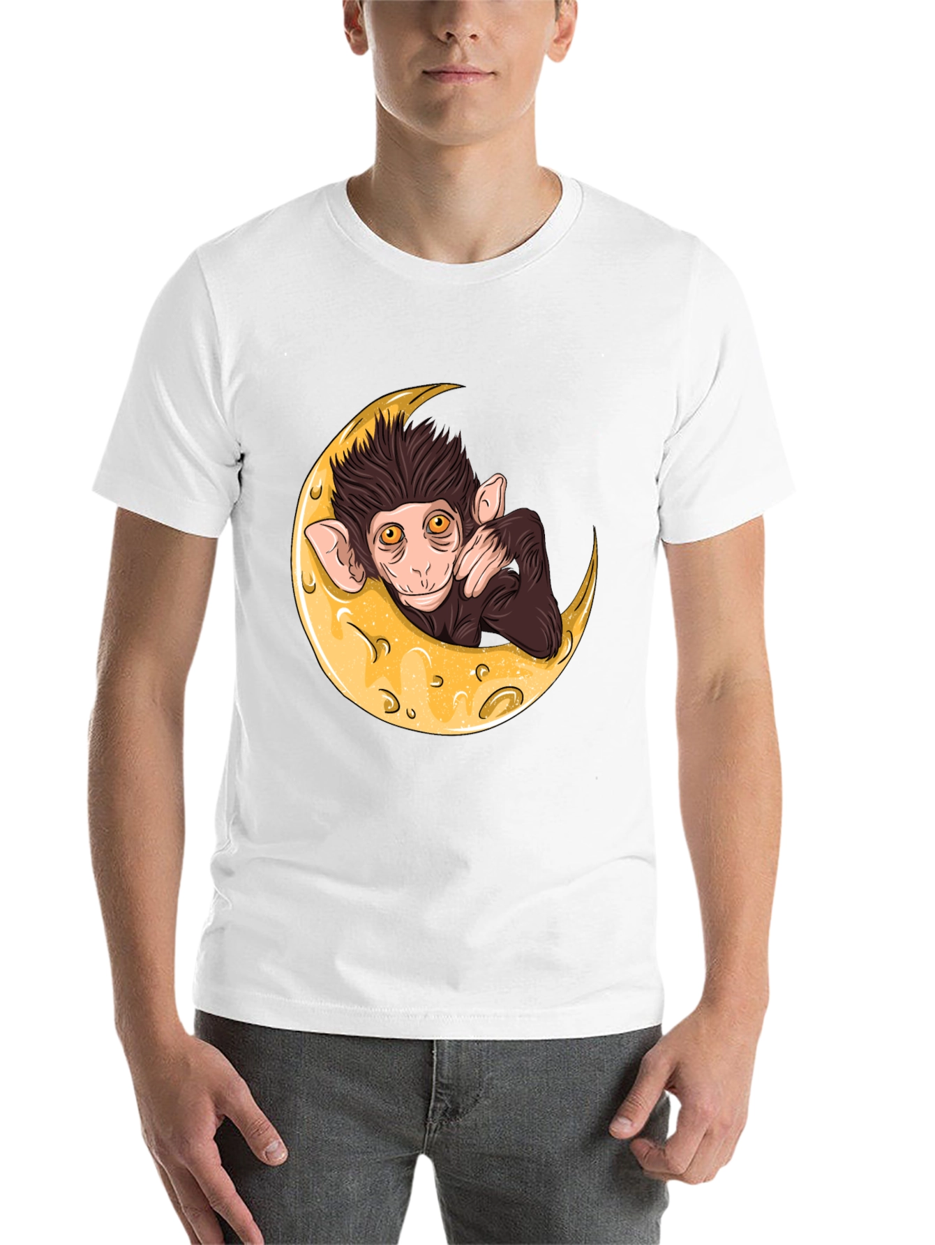 Black Monkey on the Moon Graphic T-Shirt view 14