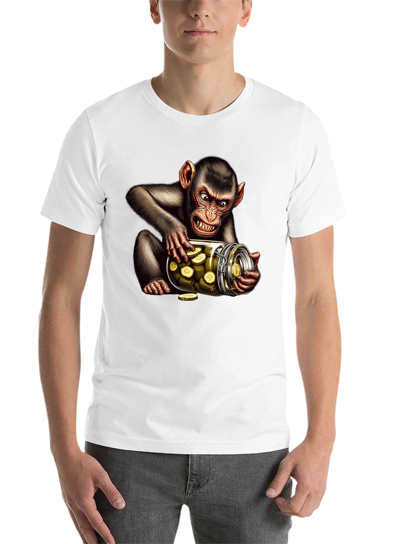 Black Monkey Pickle Jar Graphic Tee - Black view 14