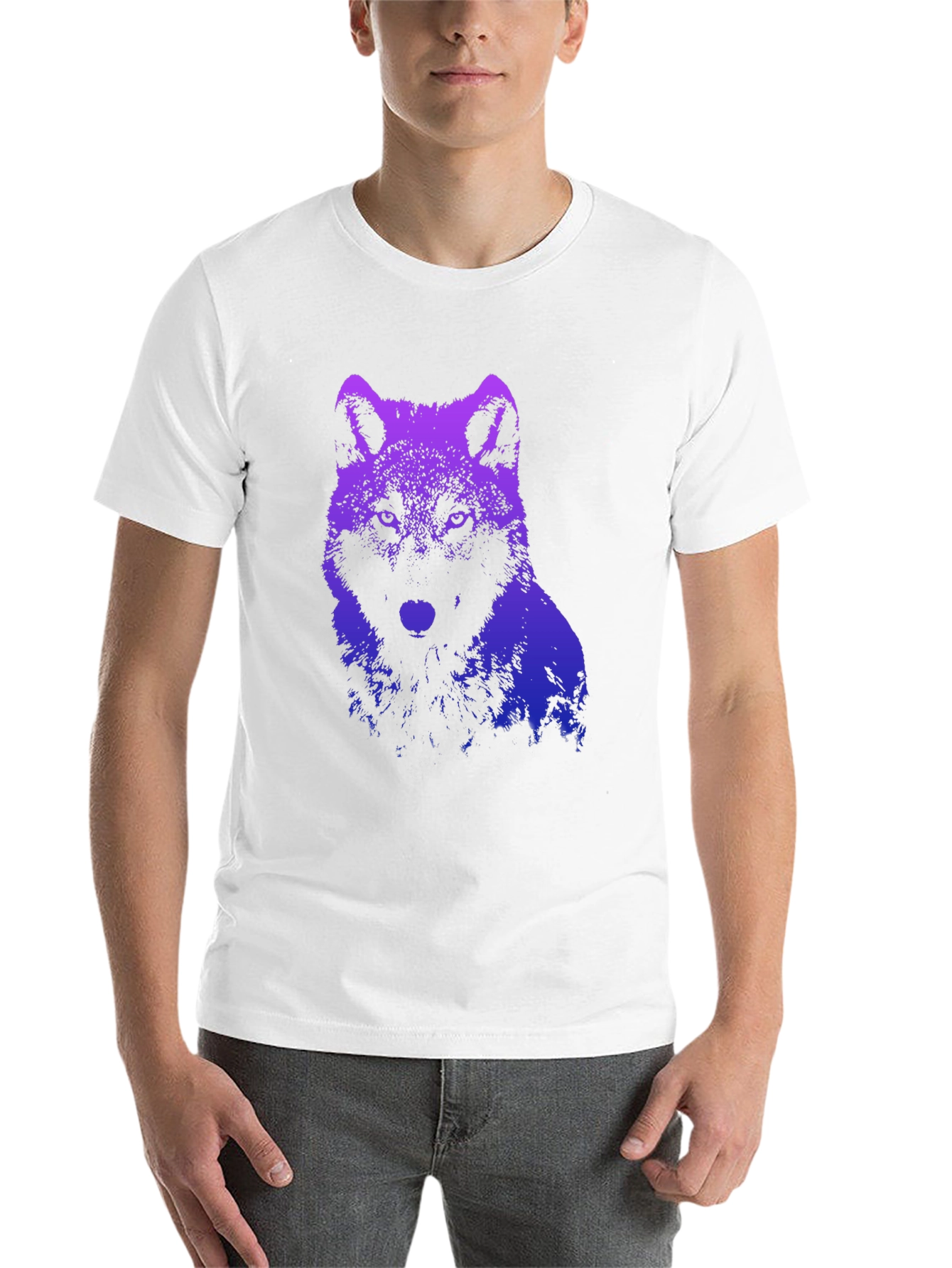 Black Wolf Graphic T-Shirt - Gradient Design view 14