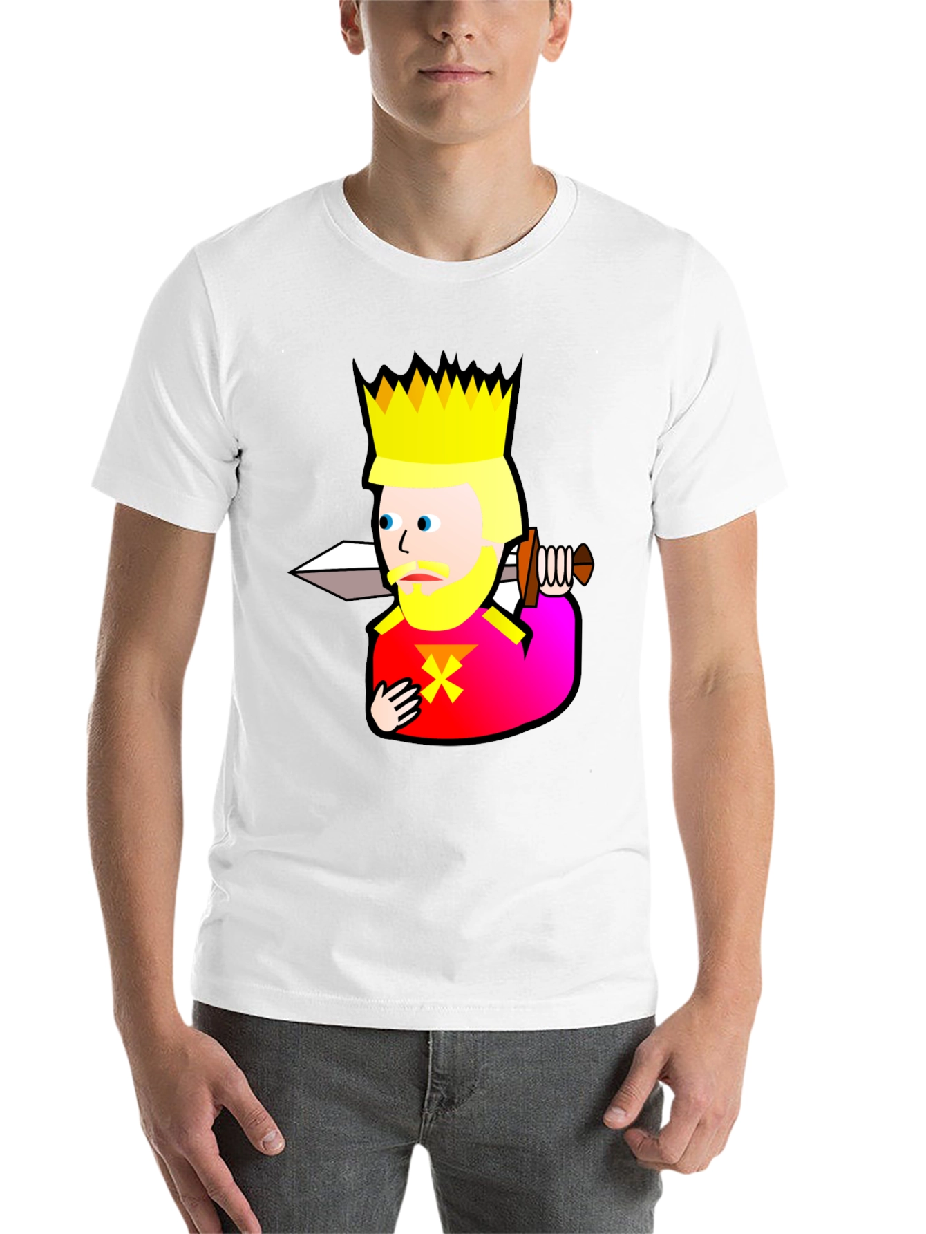 Black King Graphic T-Shirt - Black Cotton Tee view 14