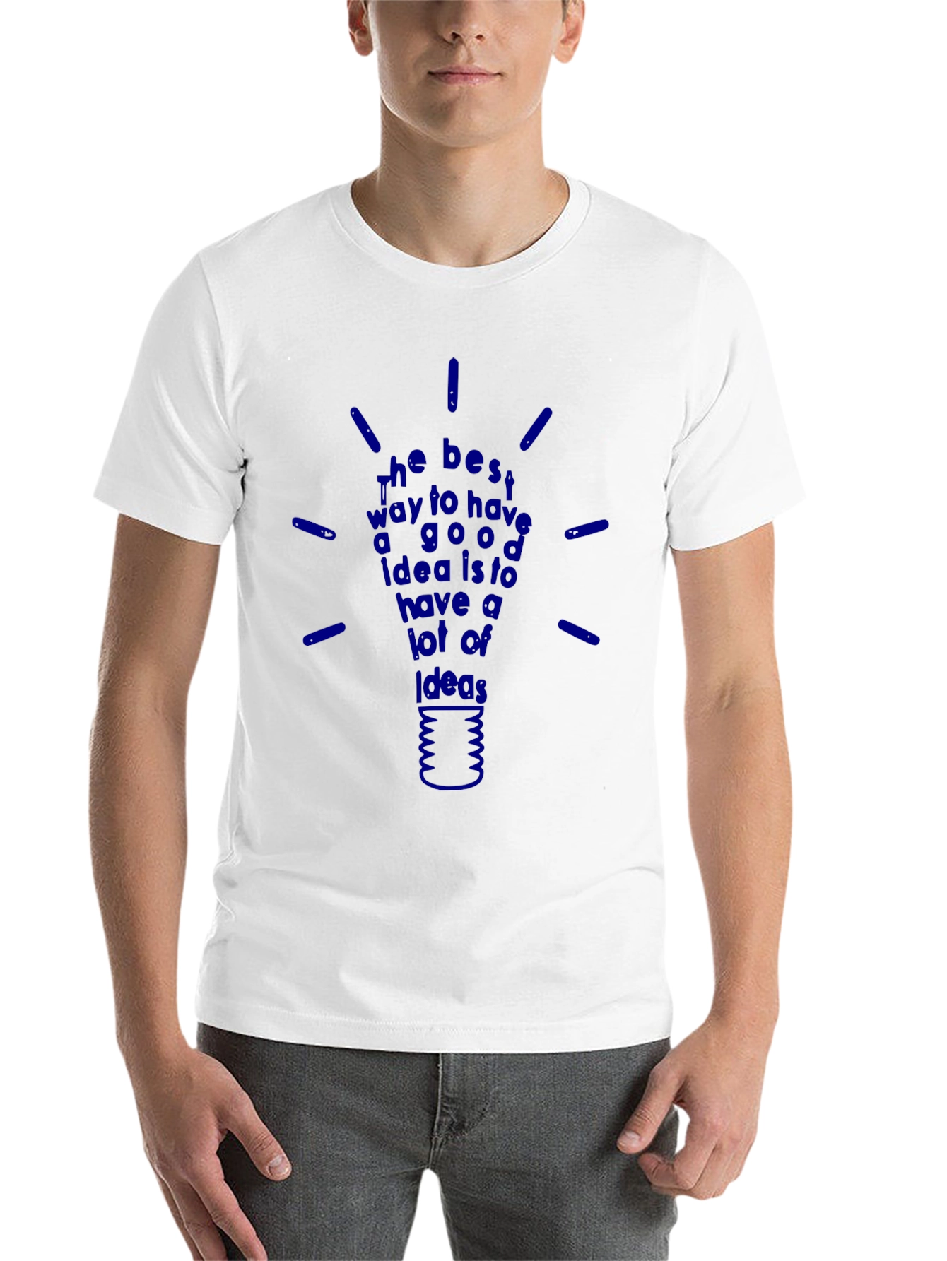 Black Ideas Lightbulb Graphic T-Shirt - Inspiring Design view 14