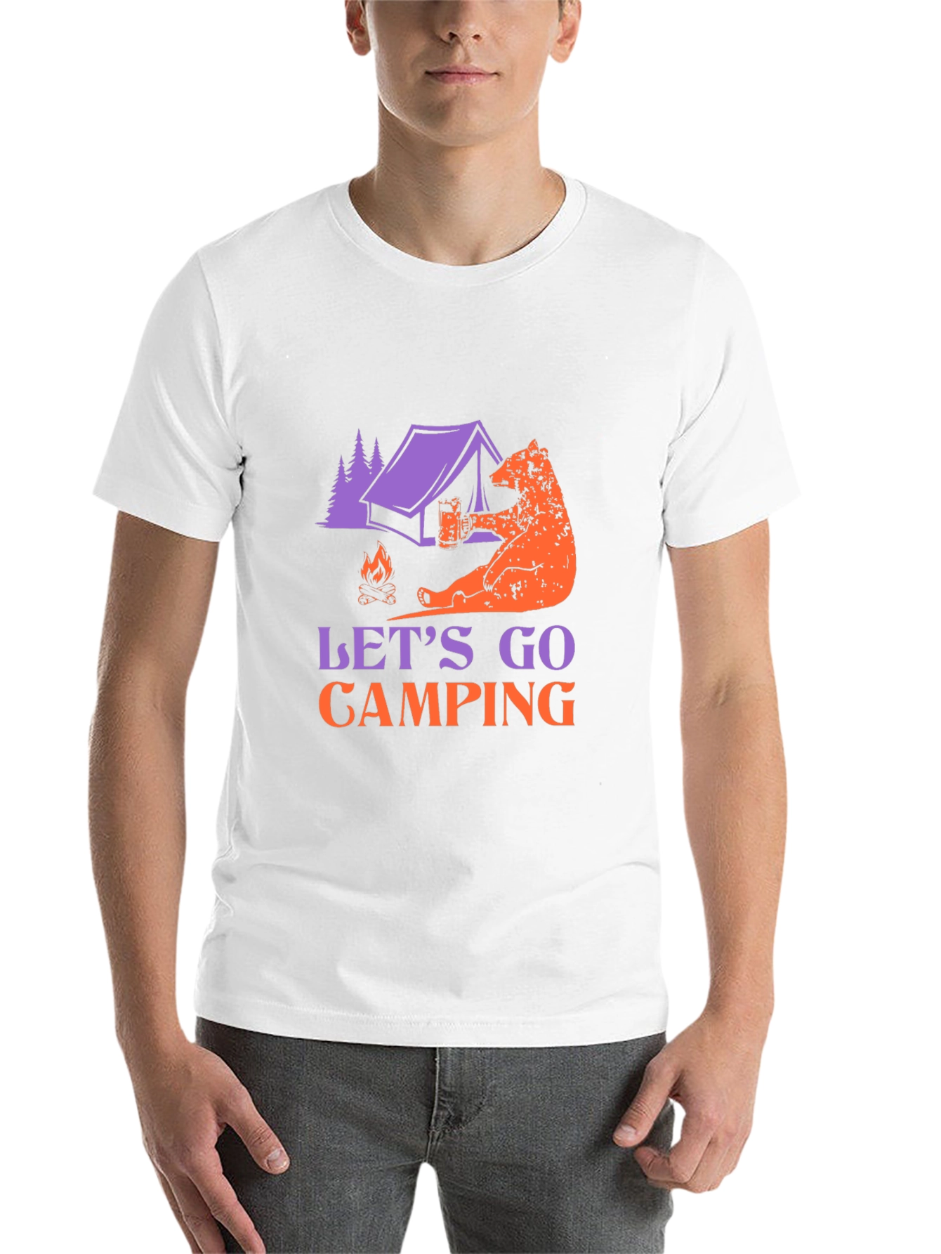 Black Camping Bear T-Shirt view 14