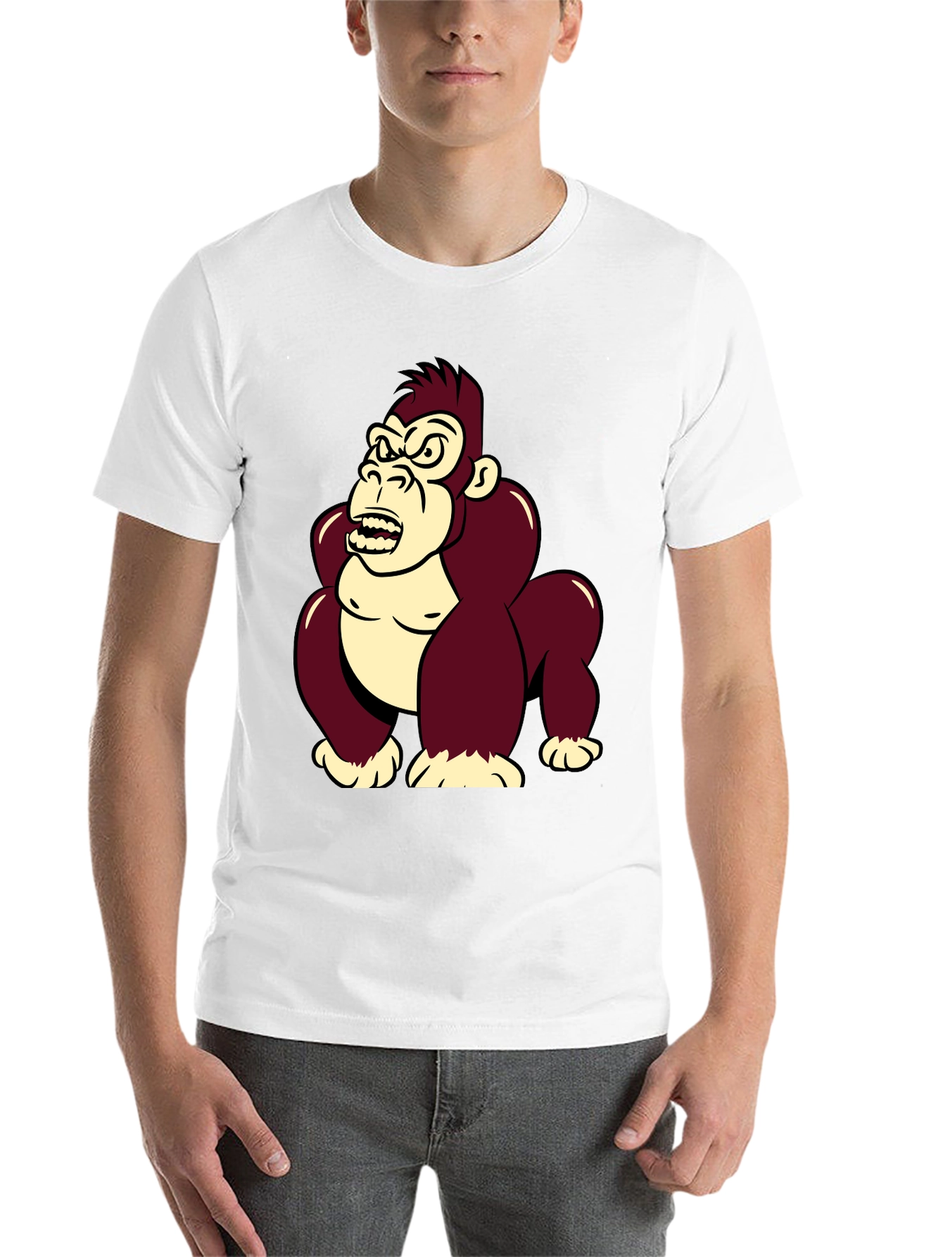 Black Angry Gorilla Graphic T-Shirt - Cool Cartoon Design view 14