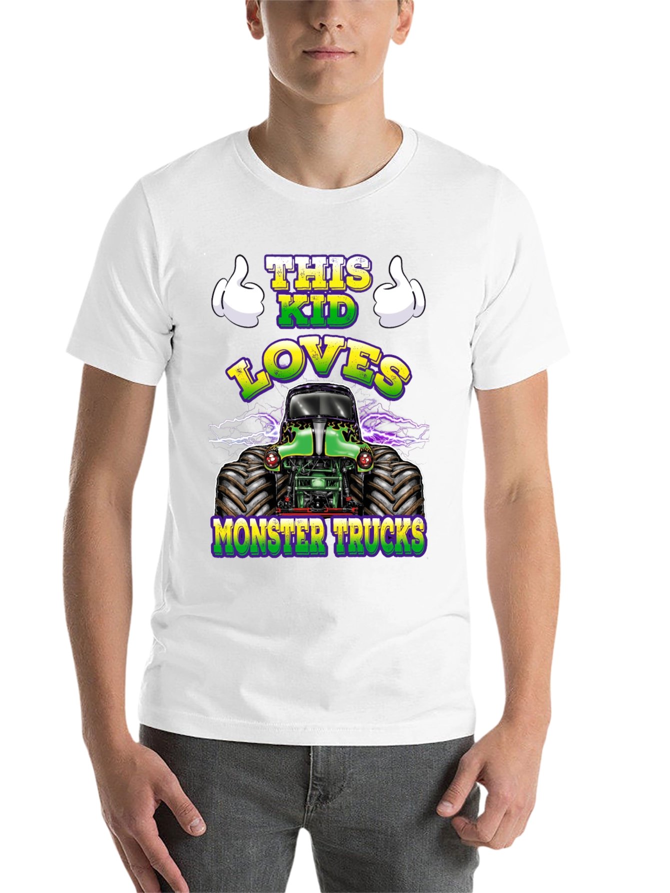 Black This Kid Loves Monster Trucks T-Shirt view 14
