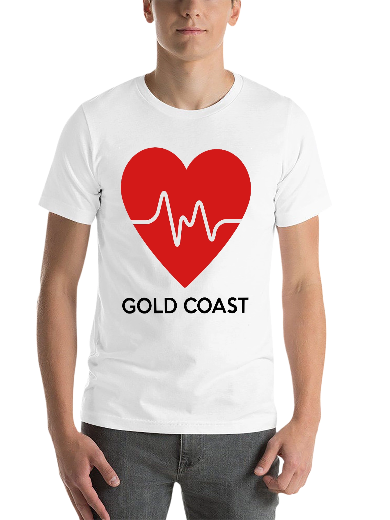Black Gold Coast Heartbeat T-Shirt view 14