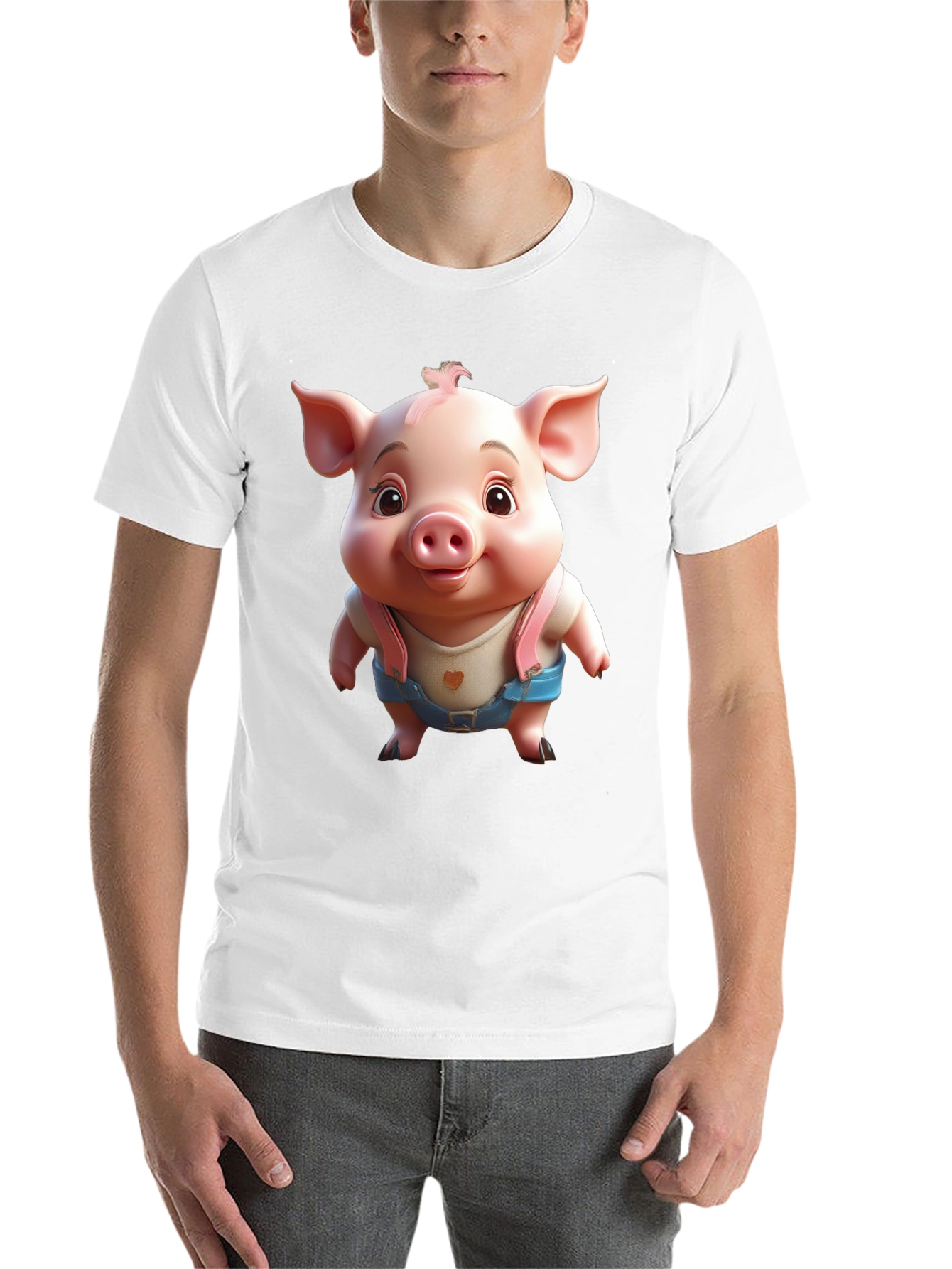 Black Cute Piglet Graphic Tee - Black view 14