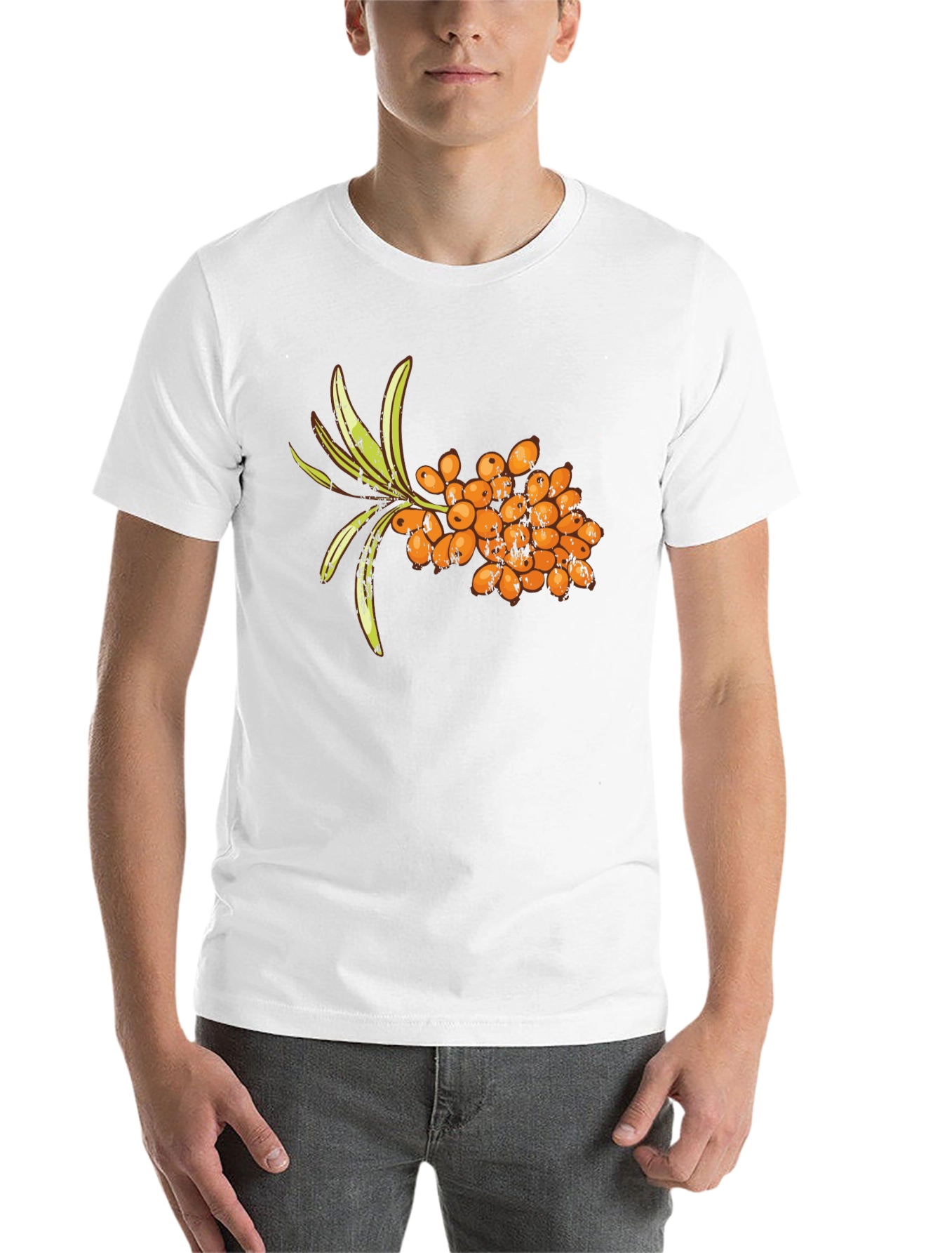 Black Sea Buckthorn Berry T-Shirt - Unique Fruit Design view 14