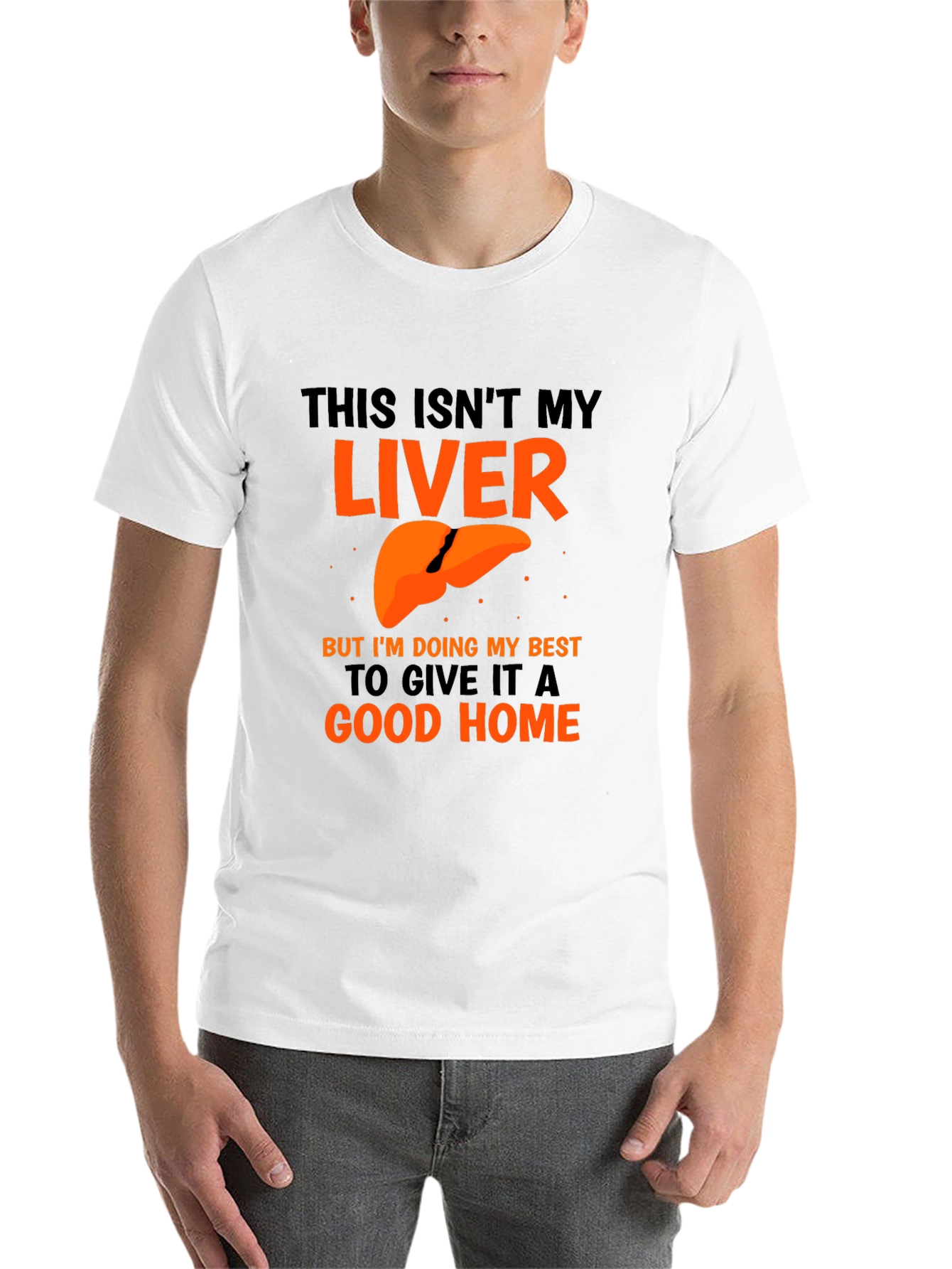 Black Funny Liver Humor Graphic T-Shirt - Good Home view 14