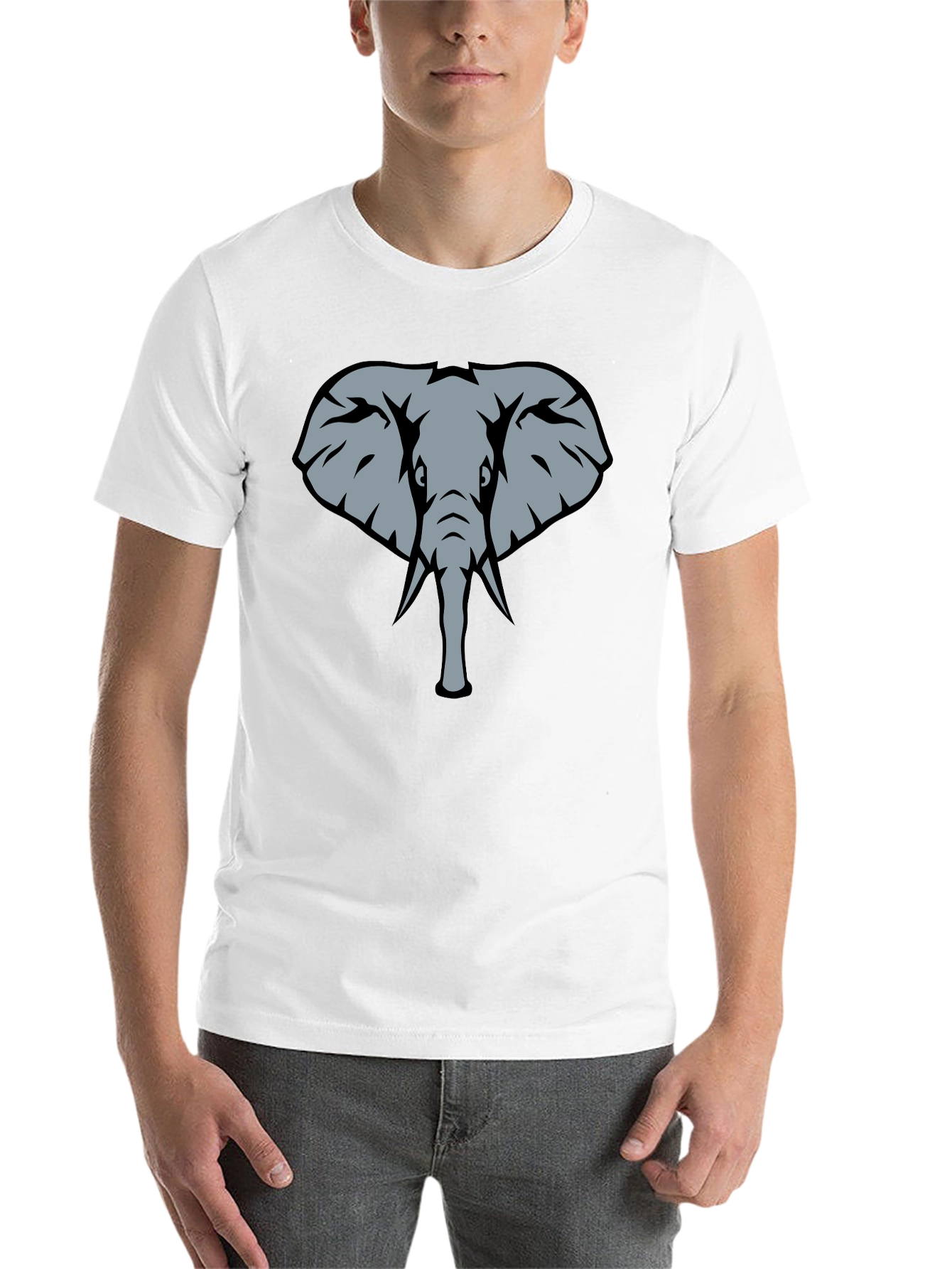 Black Elephant Graphic Print Black T-Shirt view 14
