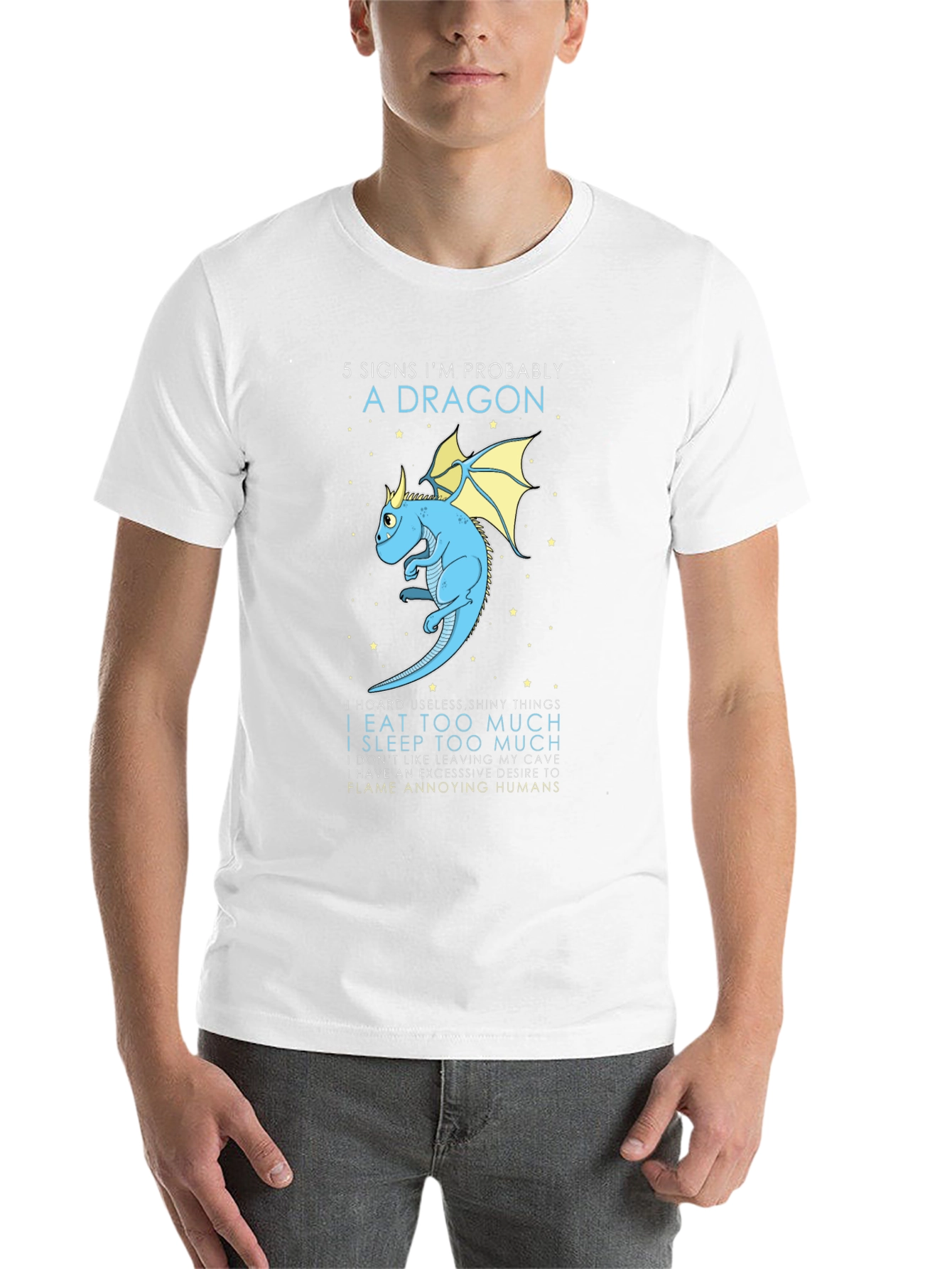 Black 5 Signs I'm Probably a Dragon Funny Graphic T-Shirt view 14
