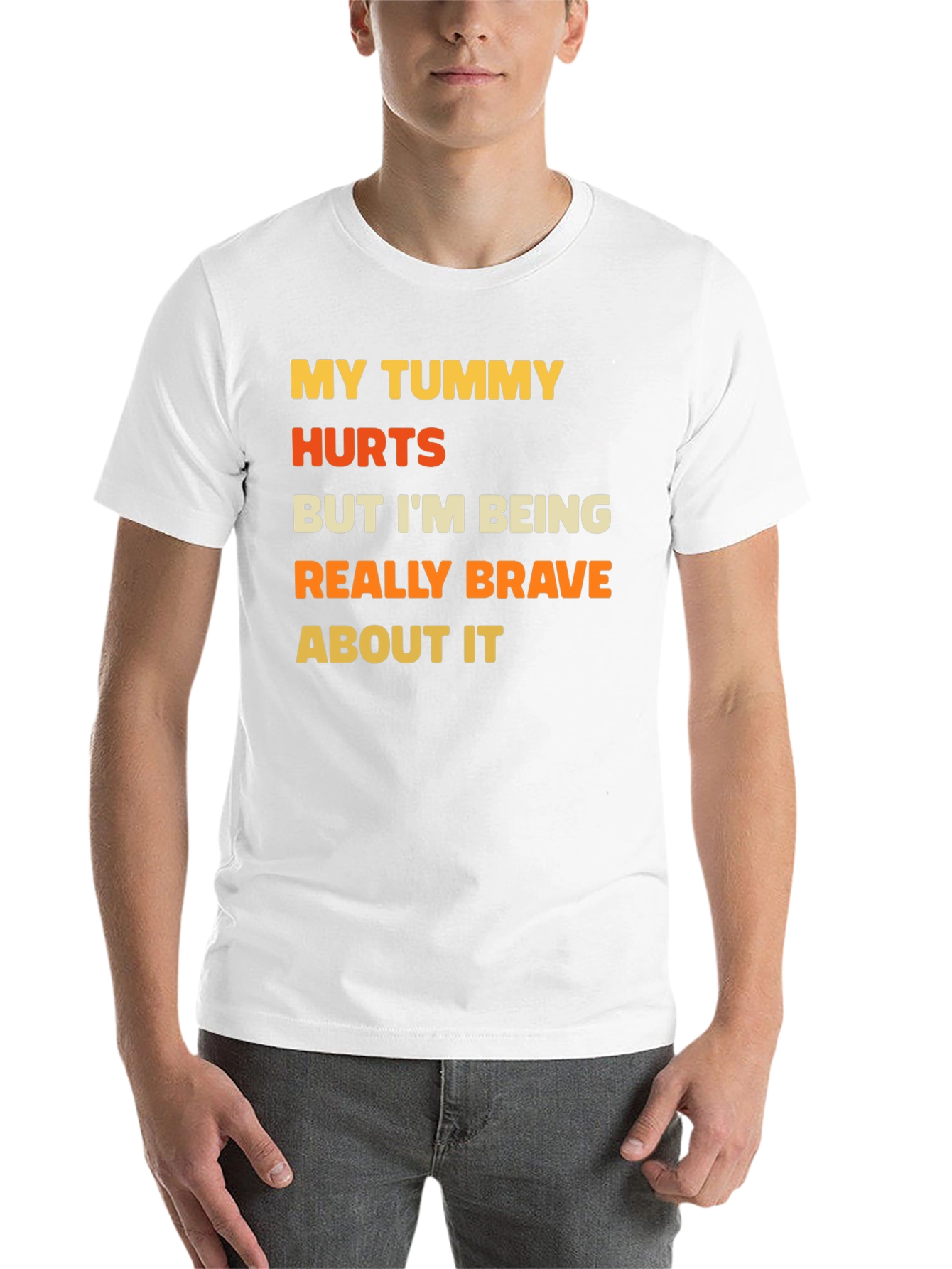 Black Funny Tummy Hurts Brave Graphic Tee view 14