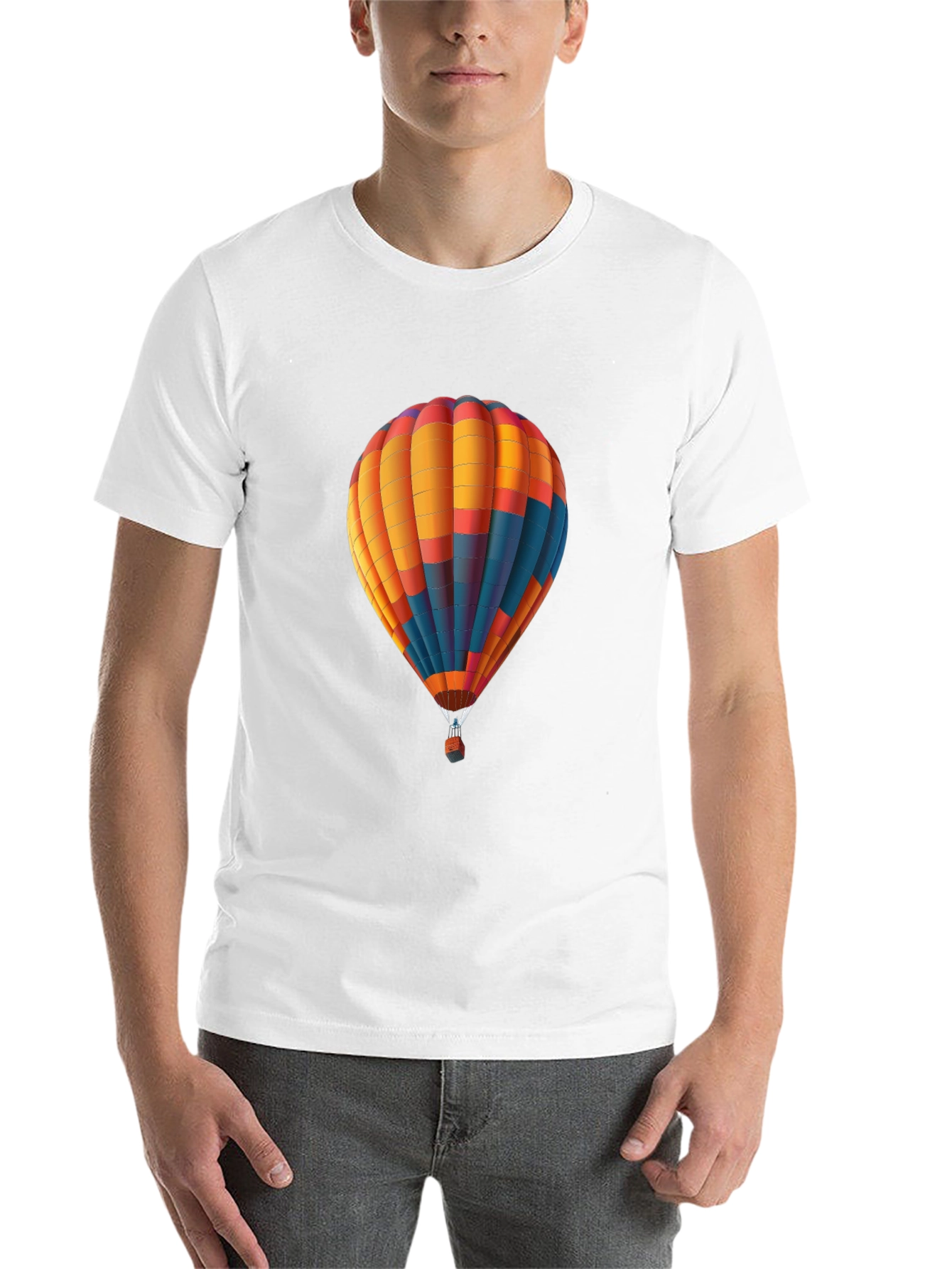Black Hot Air Balloon Graphic Tee - Stylish & Unique view 14