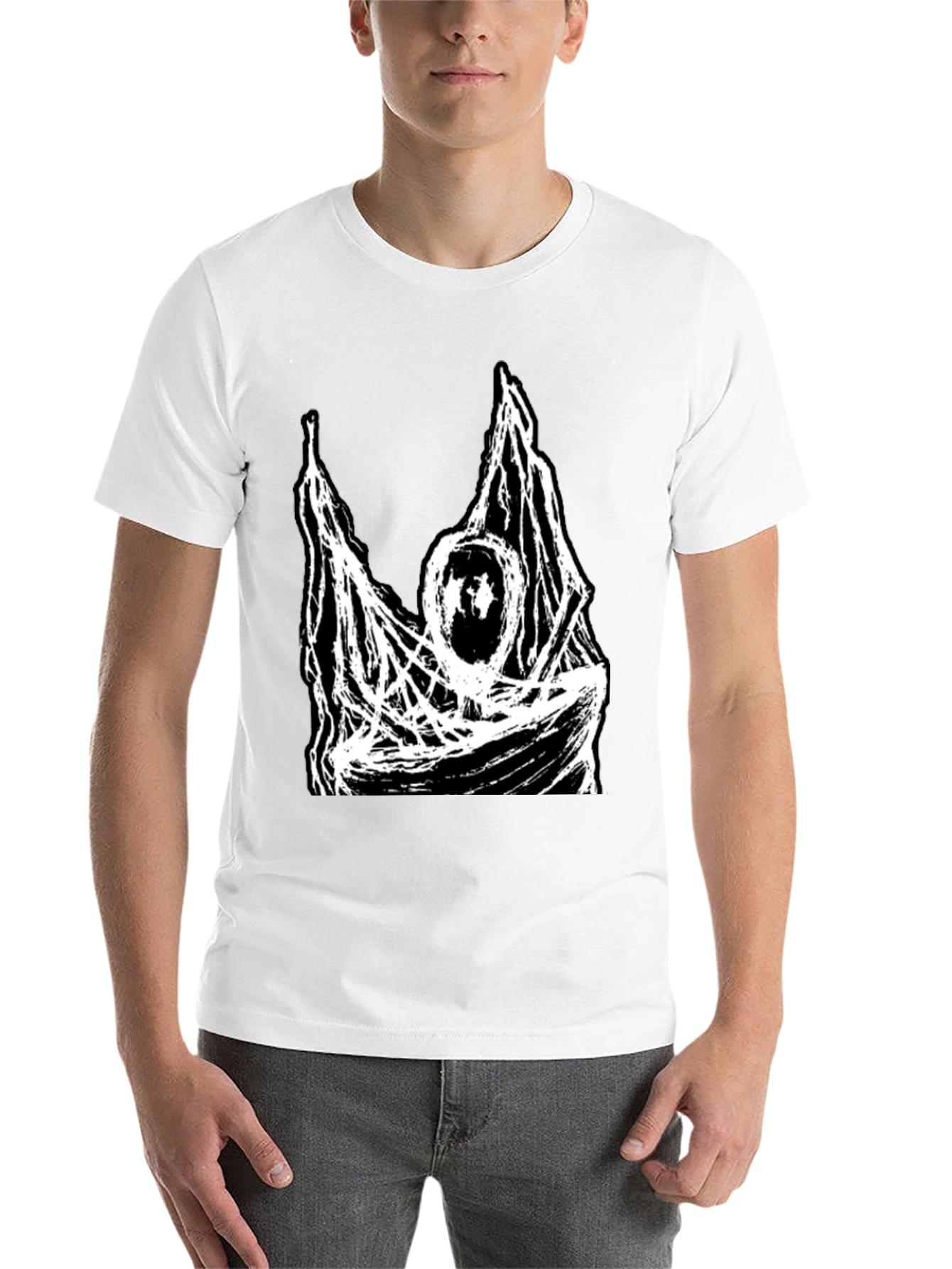 Abstract Graphic Print Black T-Shirt - 14