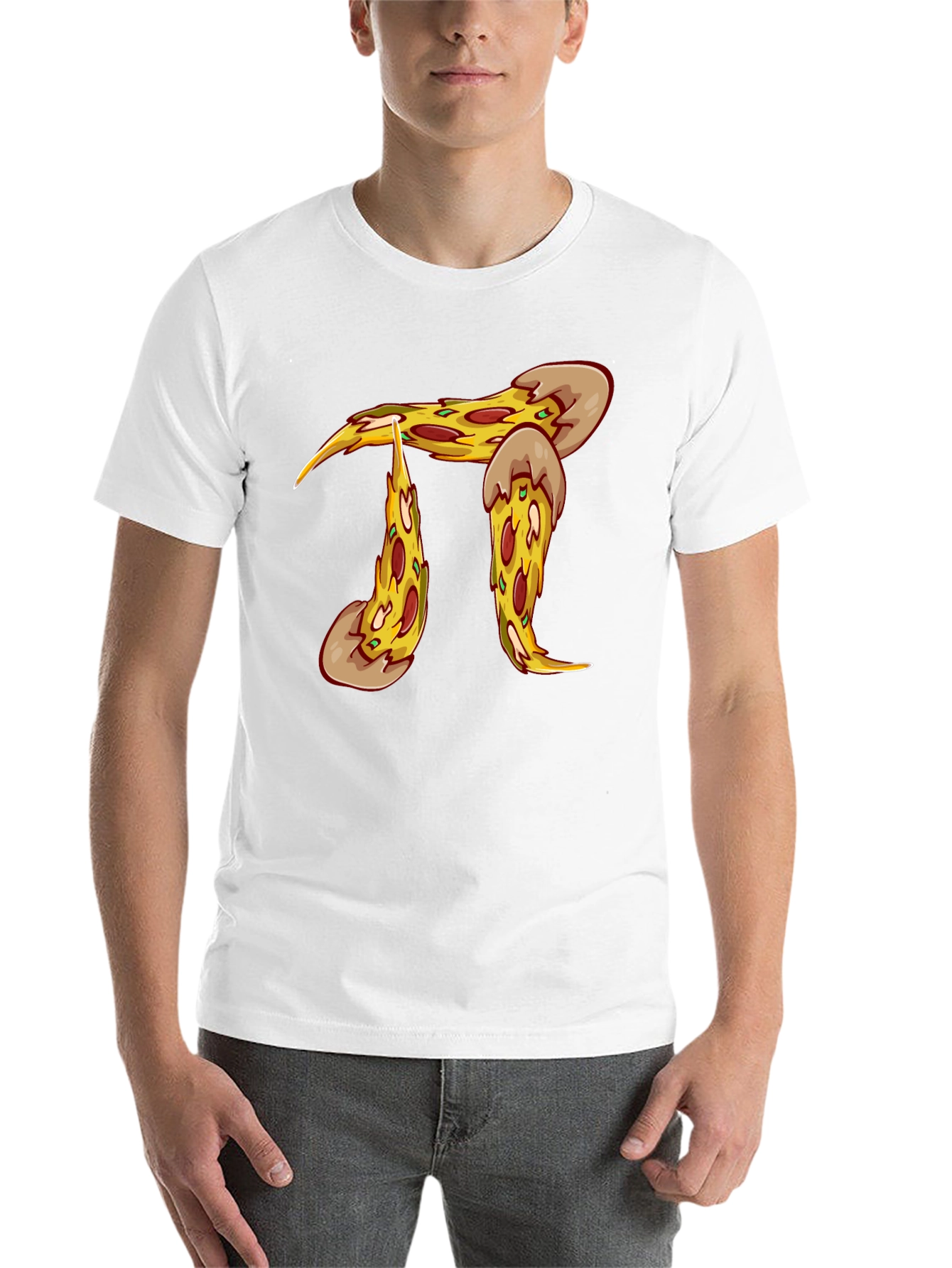 Black Pizza Pi Graphic T-Shirt - Black Cotton Blend view 14