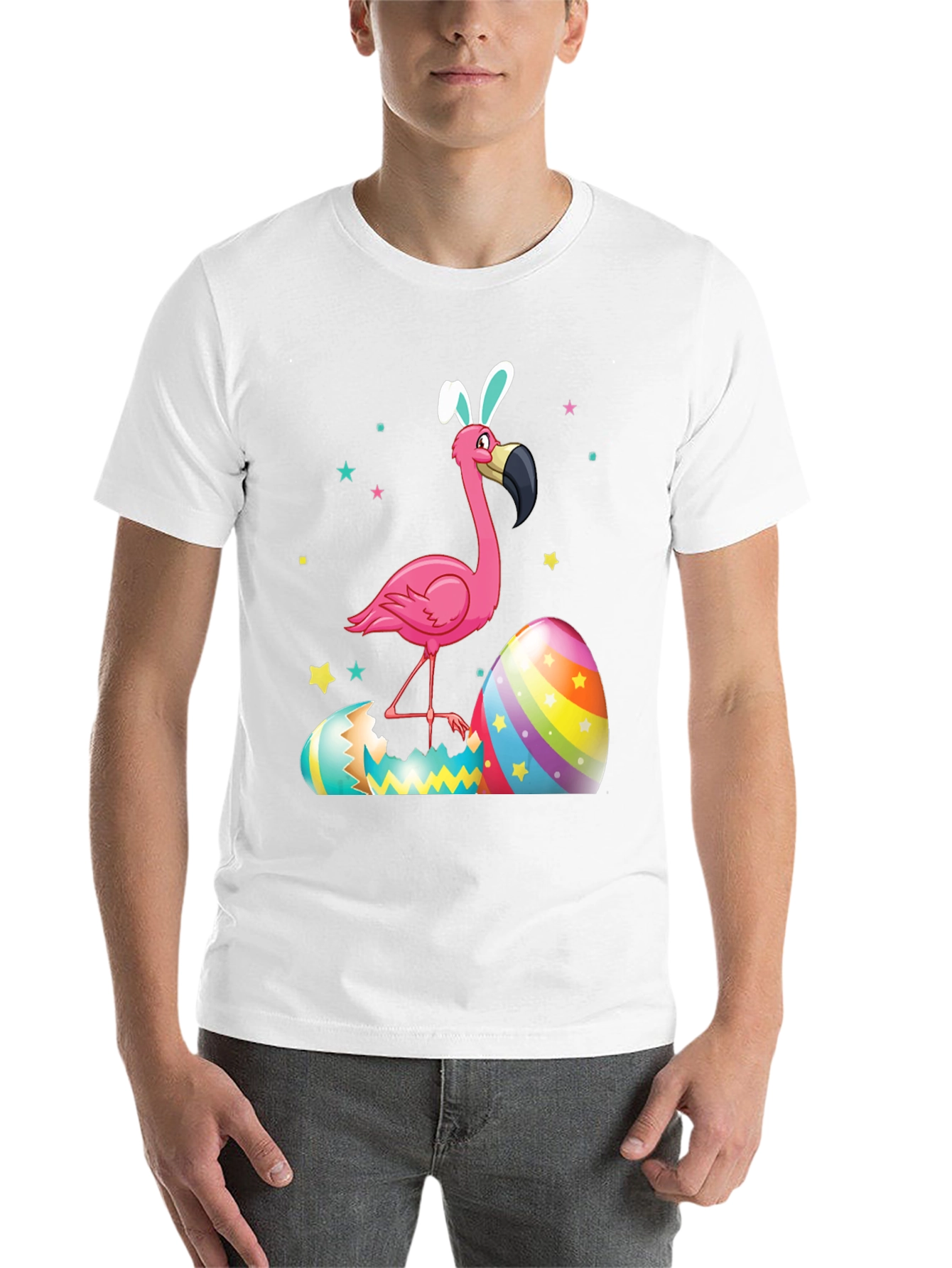 Black Easter Flamingo T-Shirt view 14