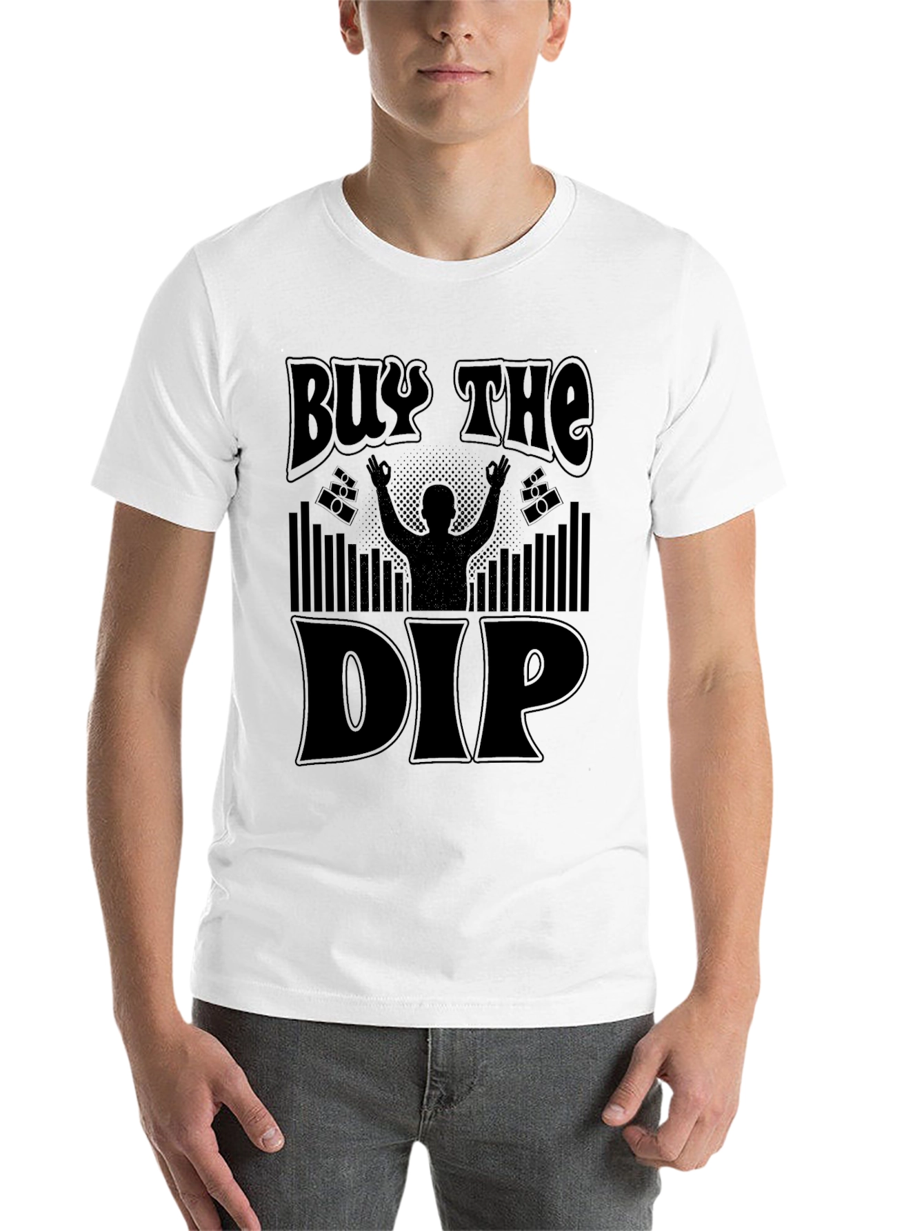 Black Buy The Dip Graphic T-Shirt - Stock Market Investor Tee view 14