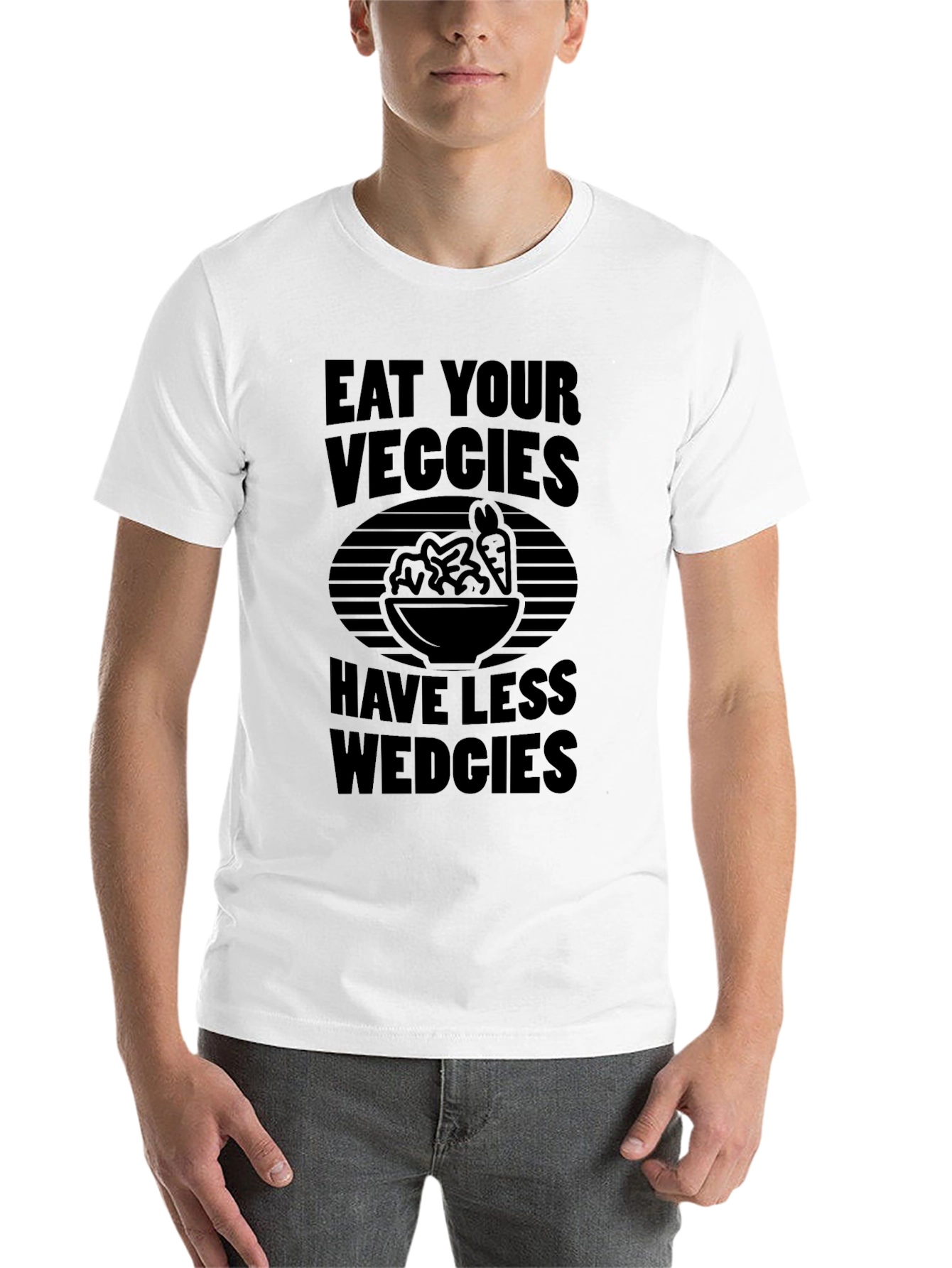 Black Eat Your Veggies Graphic Tee - Soft Cotton Blend view 14