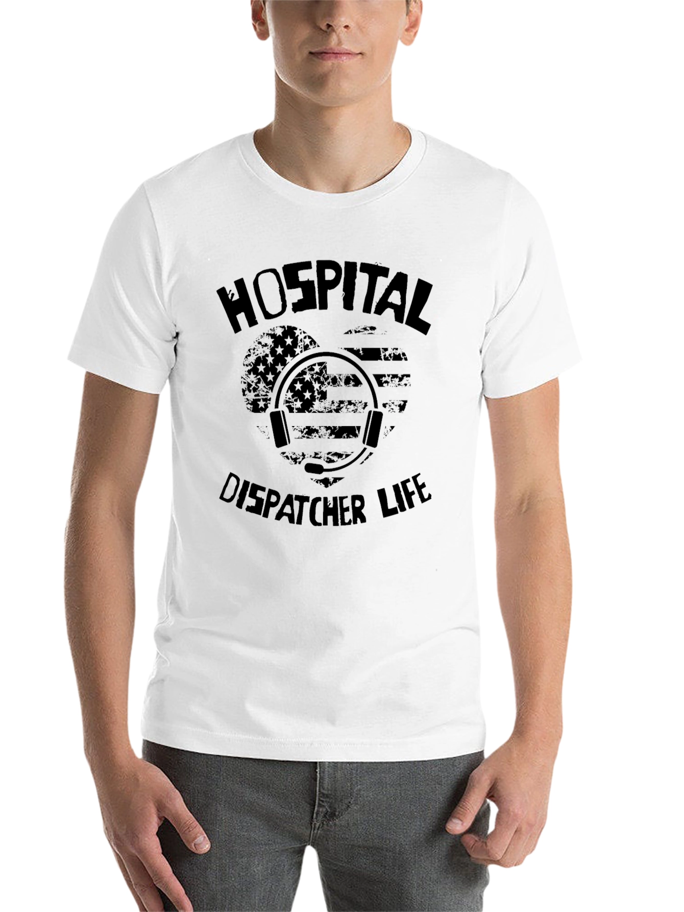 Black Hospital Dispatcher Life Black T-Shirt view 14