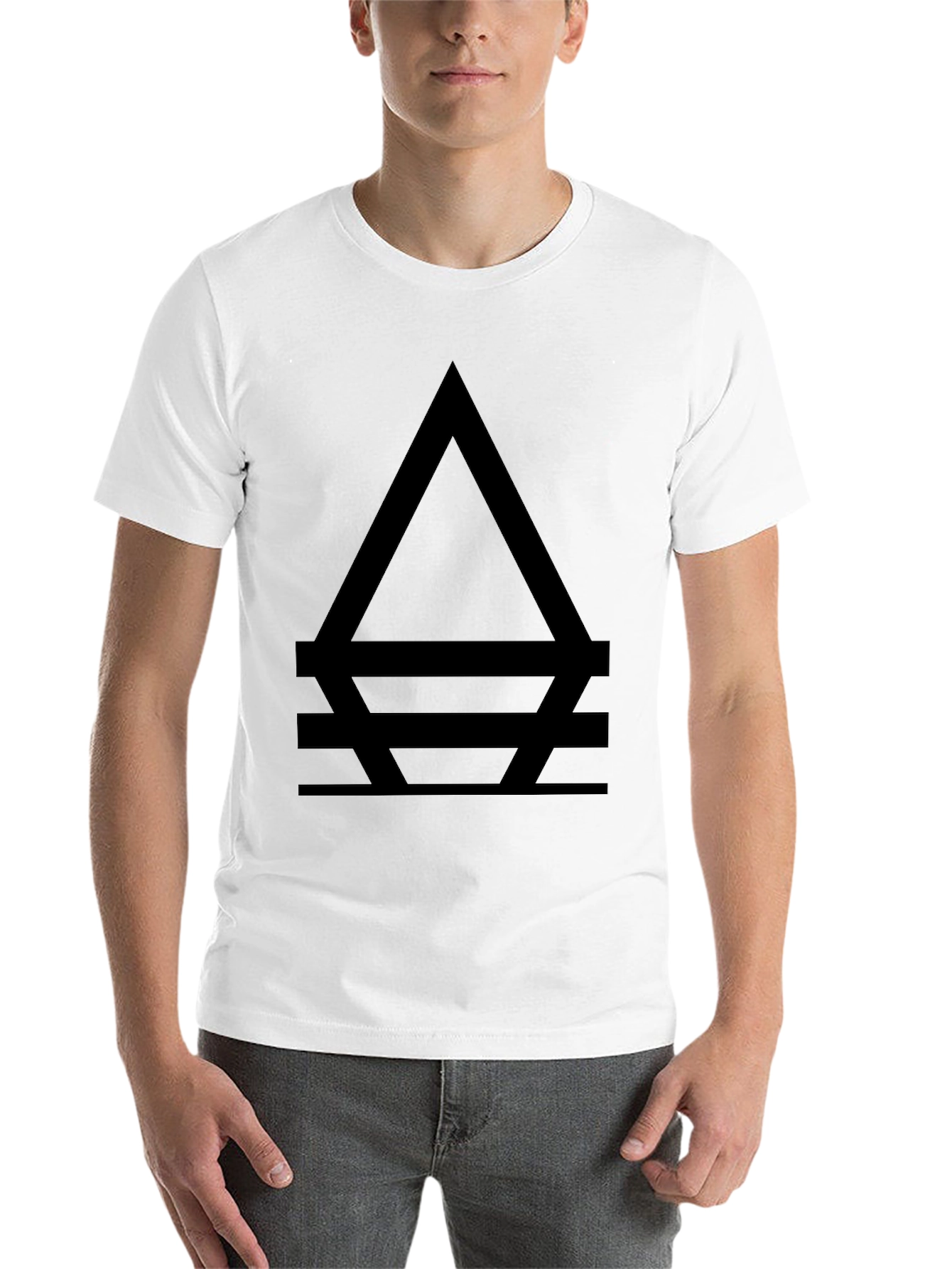 Black Geometric Symbol Black T-Shirt view 14