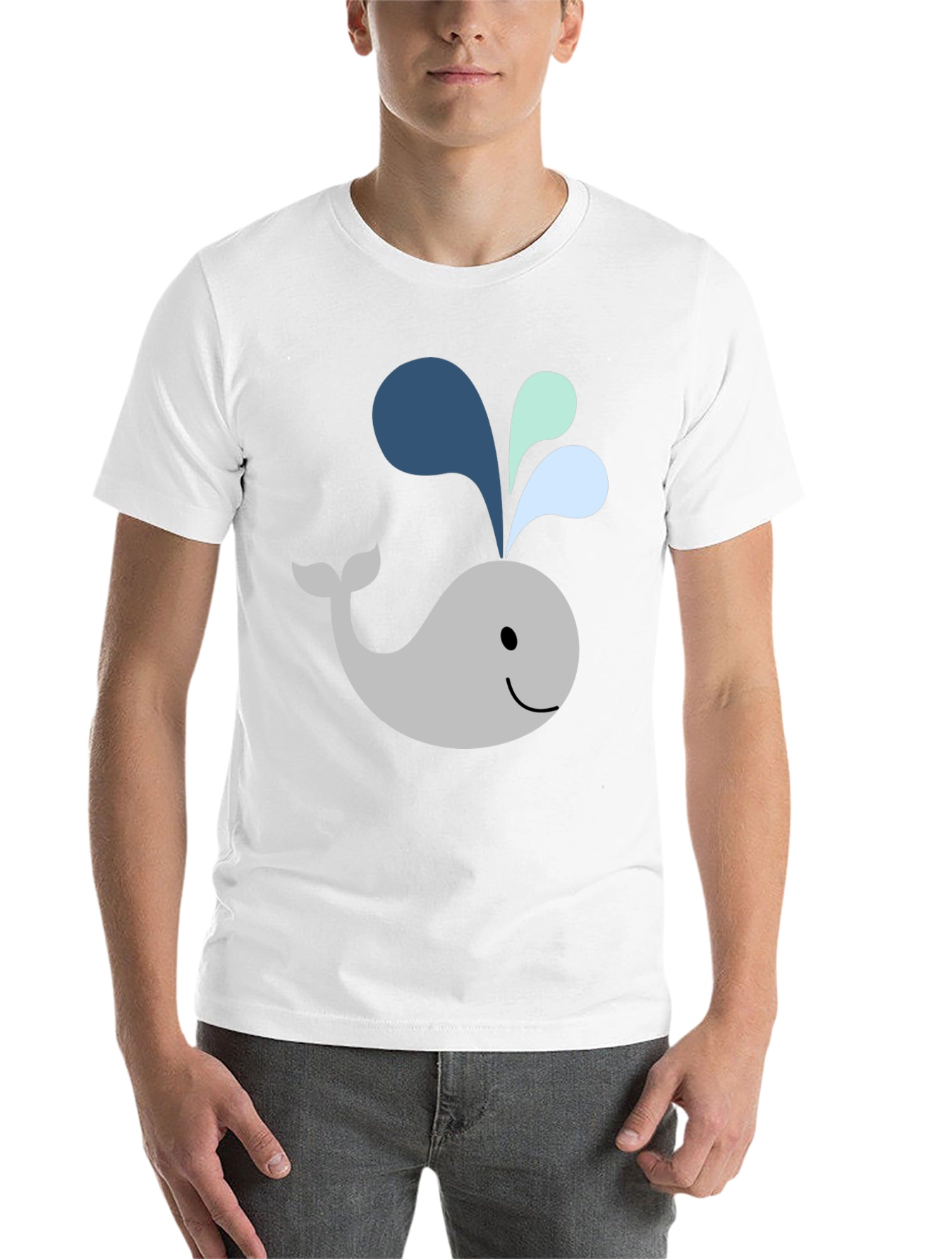 Black Cute Whale Graphic Black T-Shirt view 14