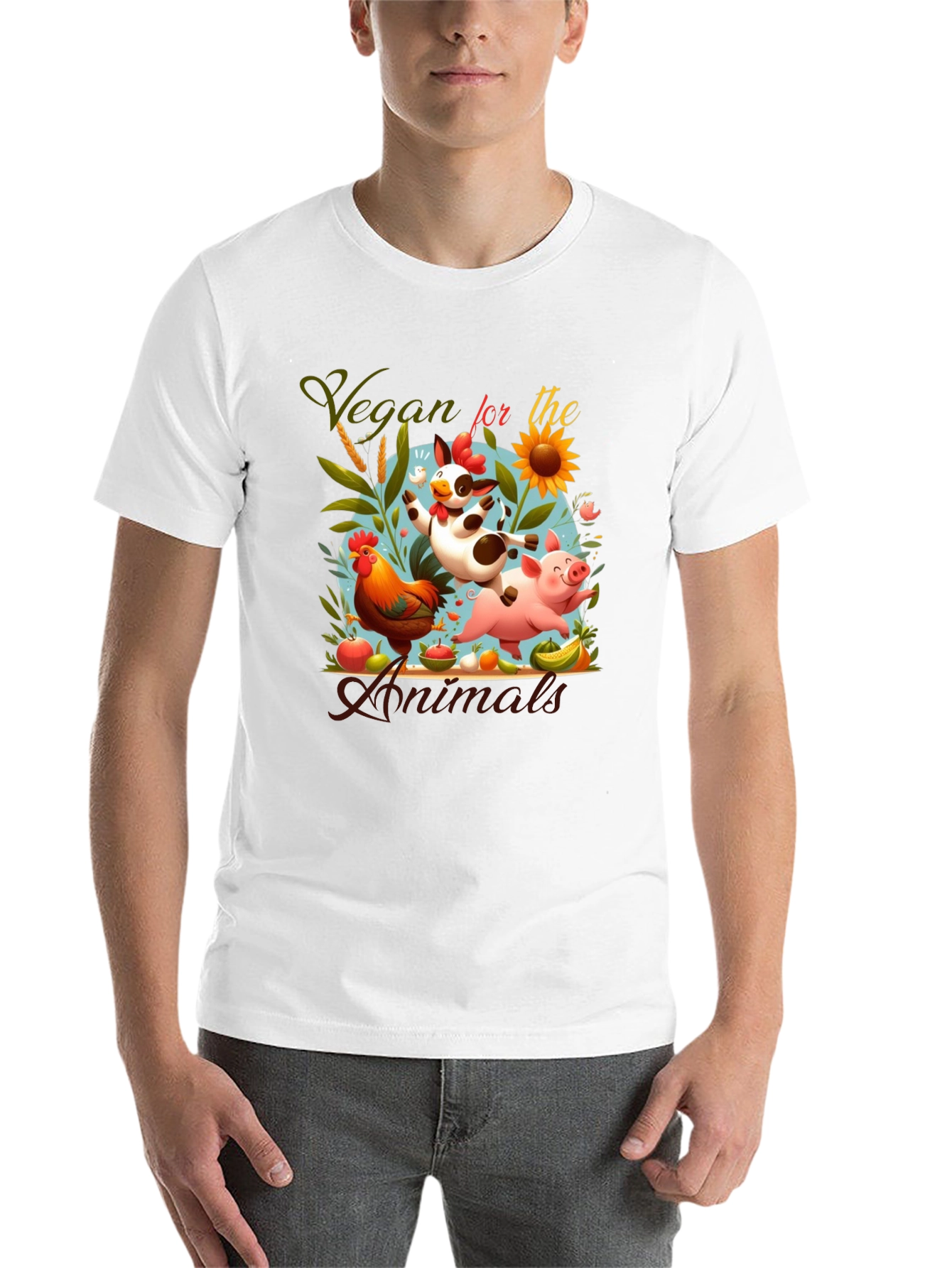 Black Vegan for the Animals Graphic Tee view 14