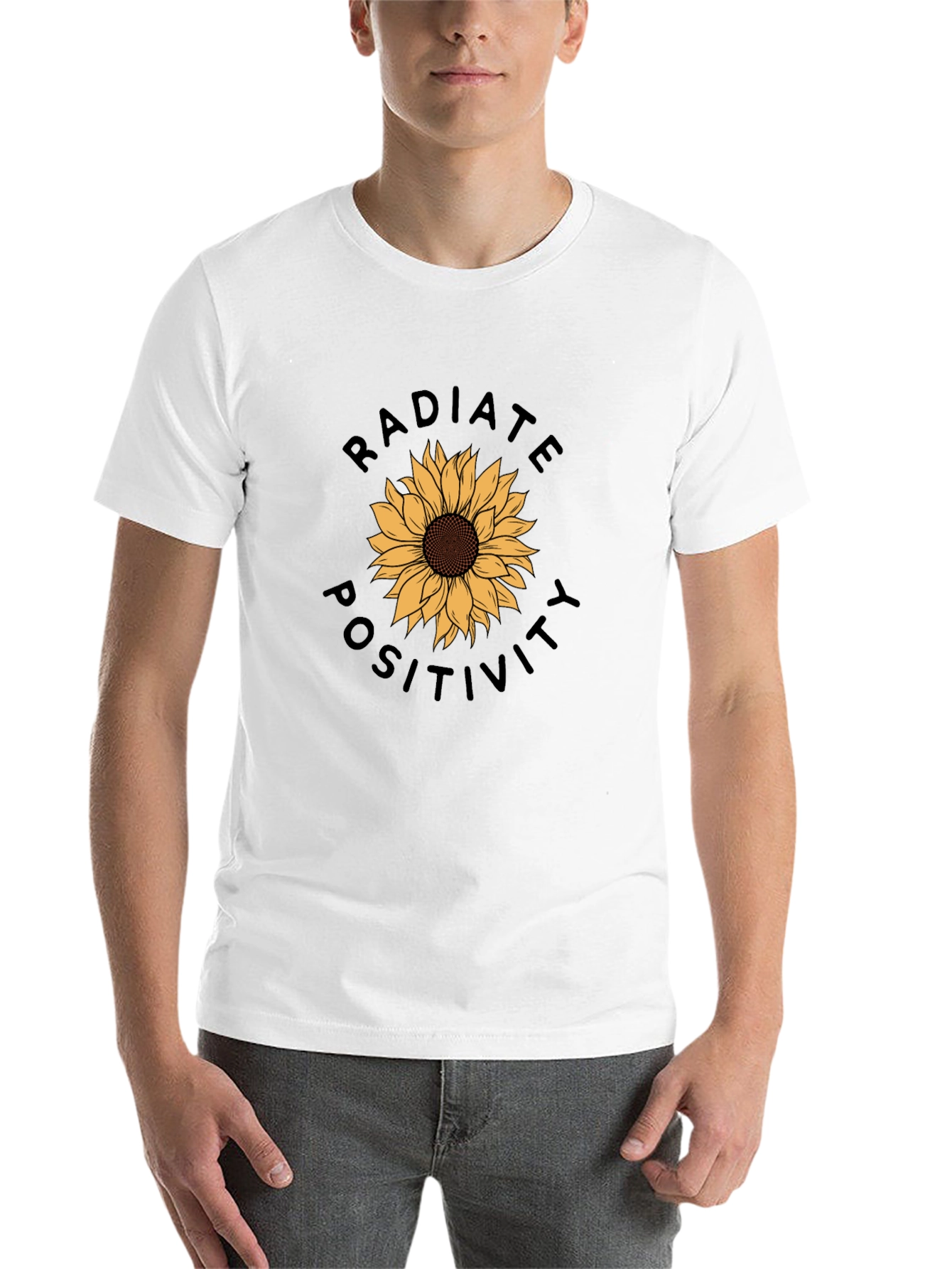 Black Radiate Positivity Sunflower Graphic Tee view 14