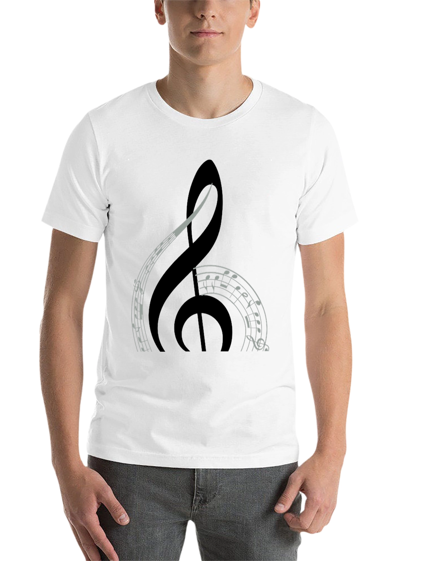 Black Music Treble Clef Graphic Tee - Black view 14