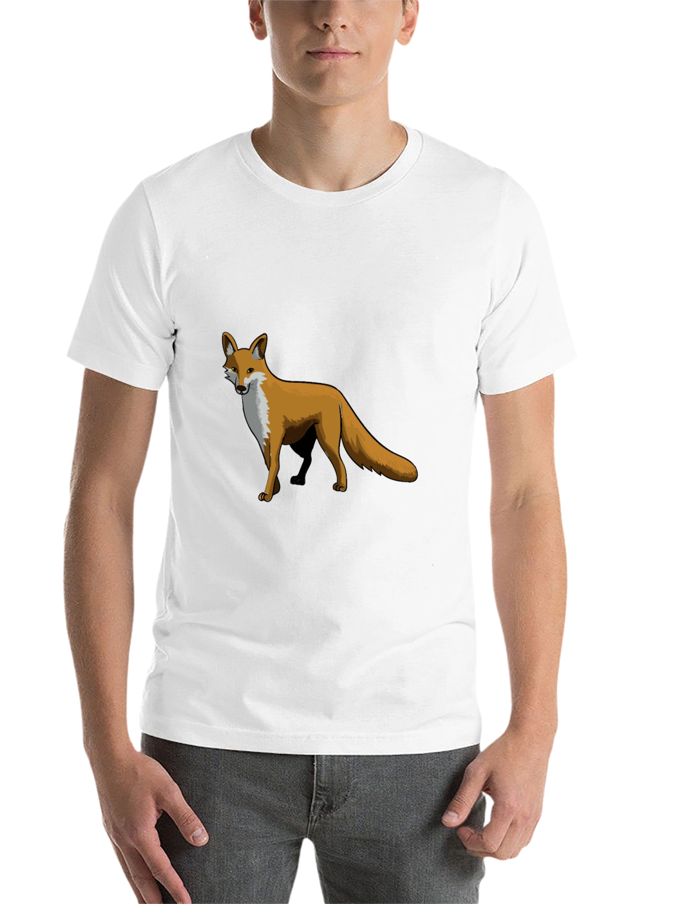 Black Men's Black Fox Graphic T-Shirt view 14