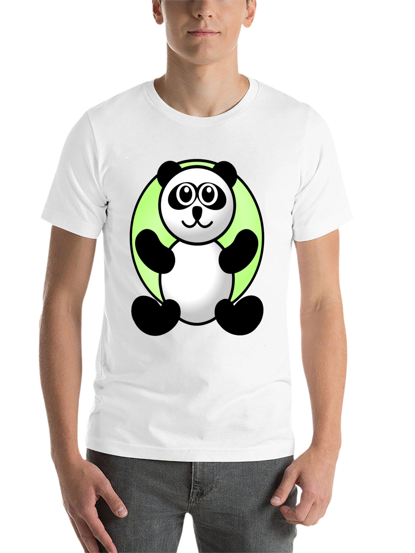 Black Cute Cartoon Panda Graphic Tee - Black T-Shirt view 14