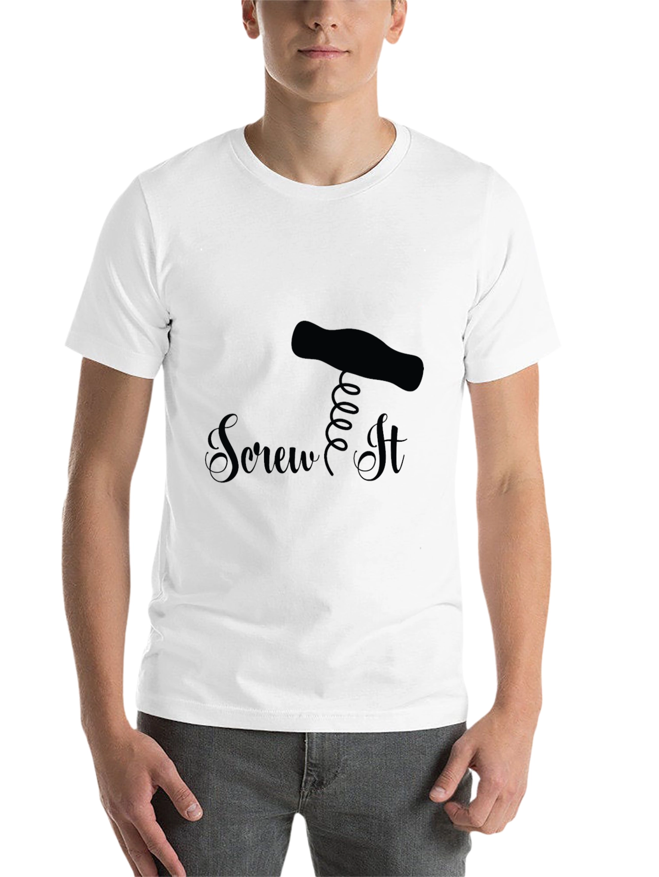 Black Screw It - Funny Black T-Shirt Novelty view 14