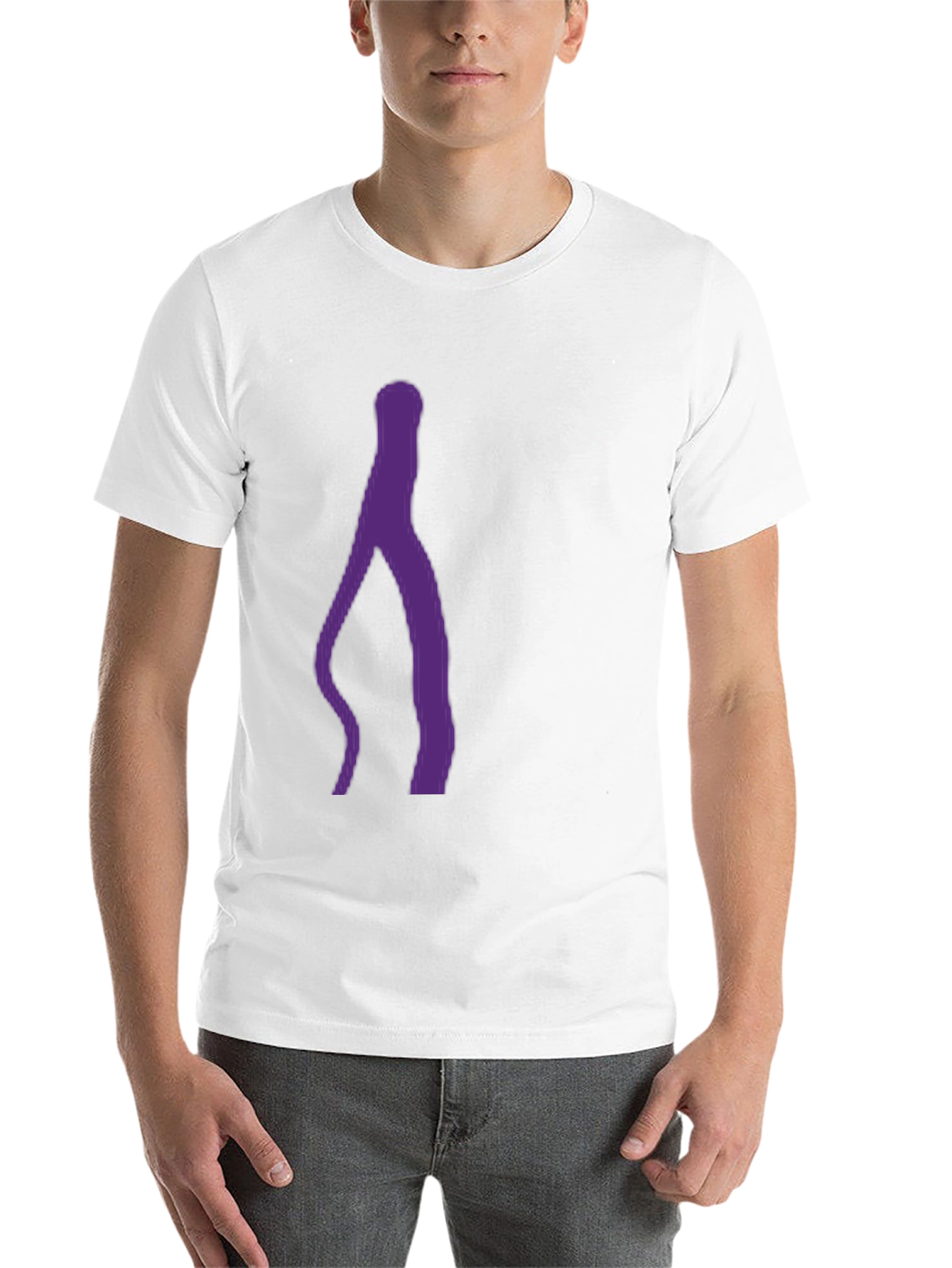 Black Abstract Purple Silhouette Black T-Shirt view 14