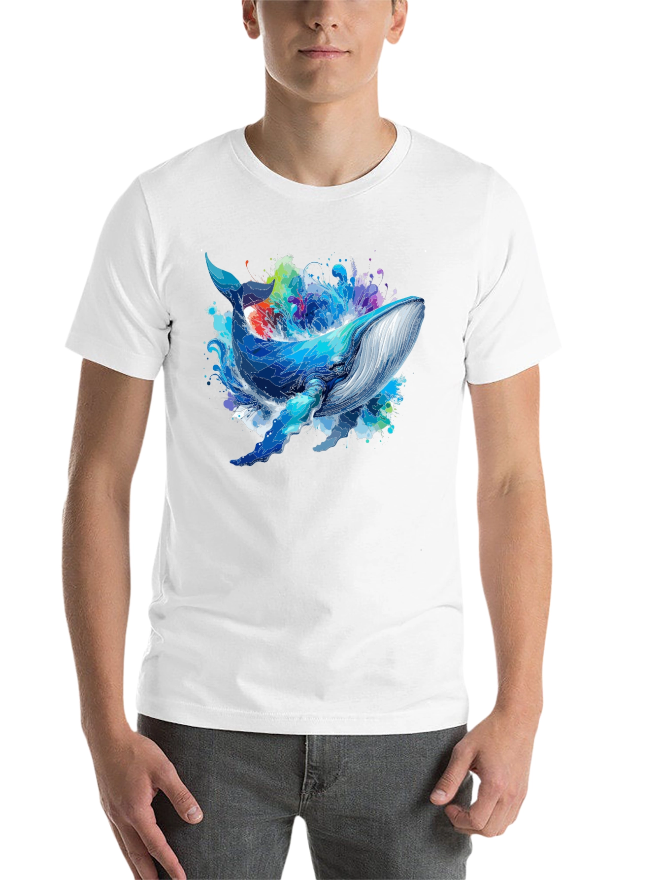 Whale Graphic Tee - Black Unisex T-Shirt - 14