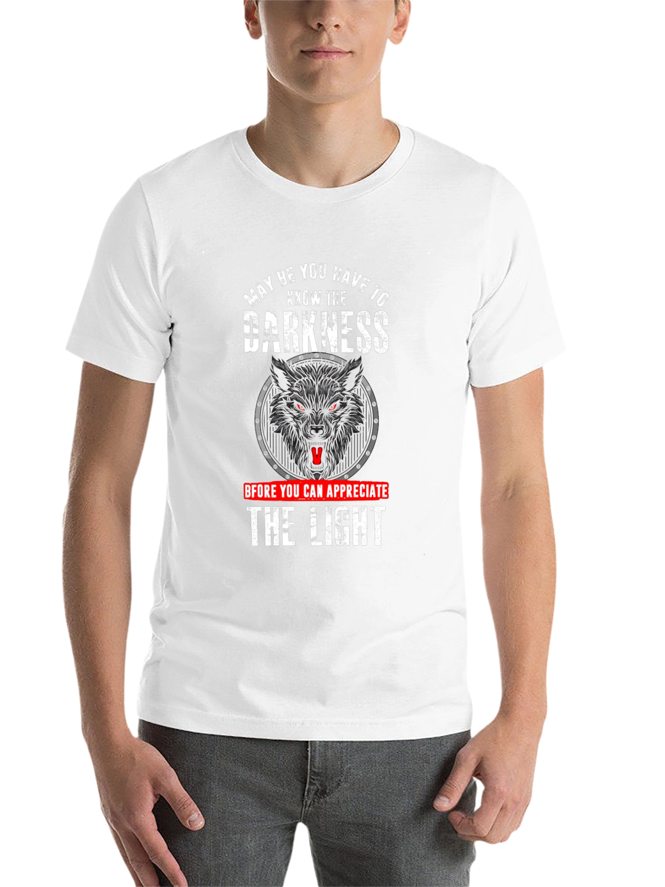 Black Darkness Wolf Graphic T-Shirt - Appreciate the Light view 14