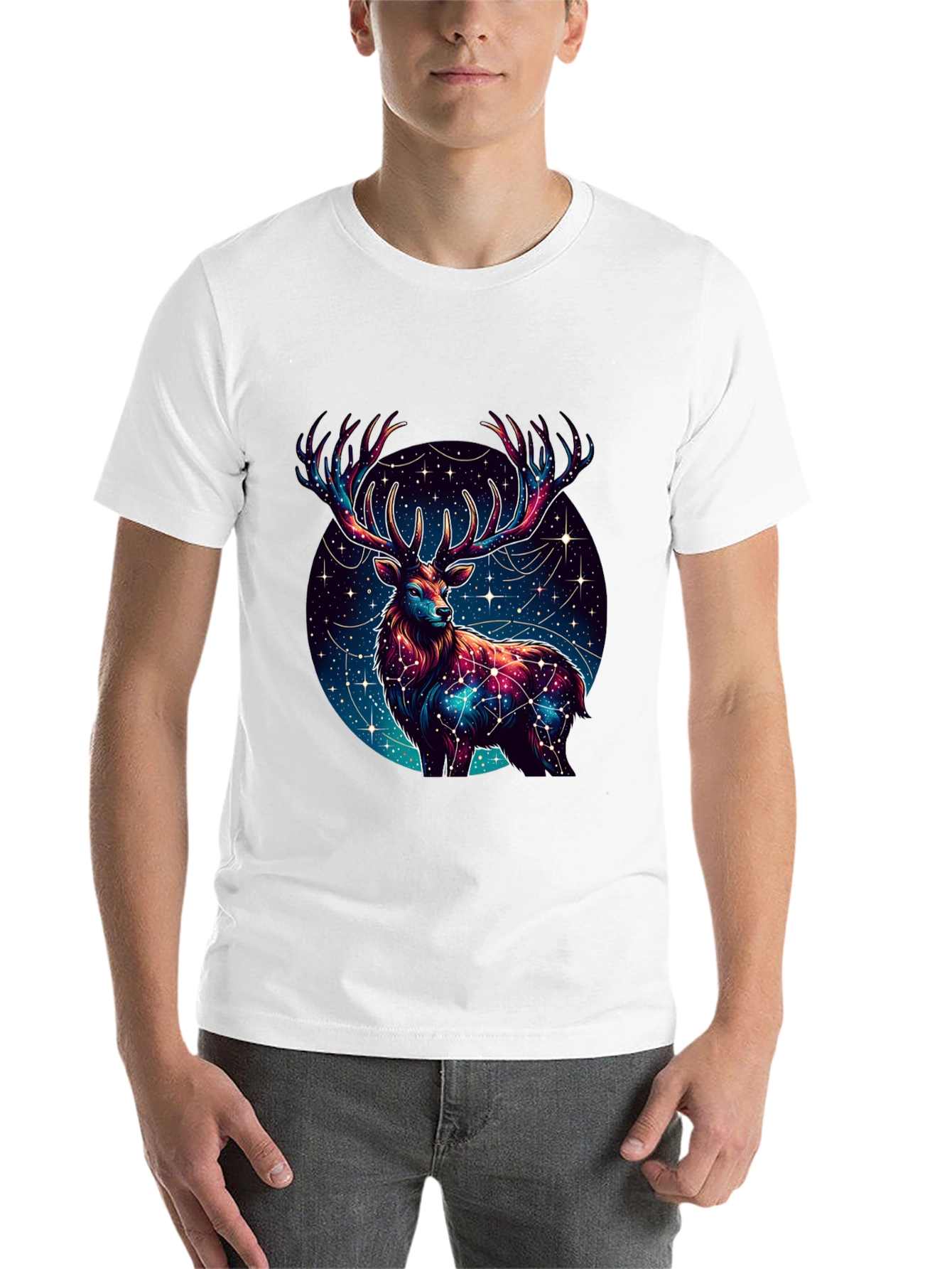 Black Cosmic Deer Graphic Tee - Black view 14